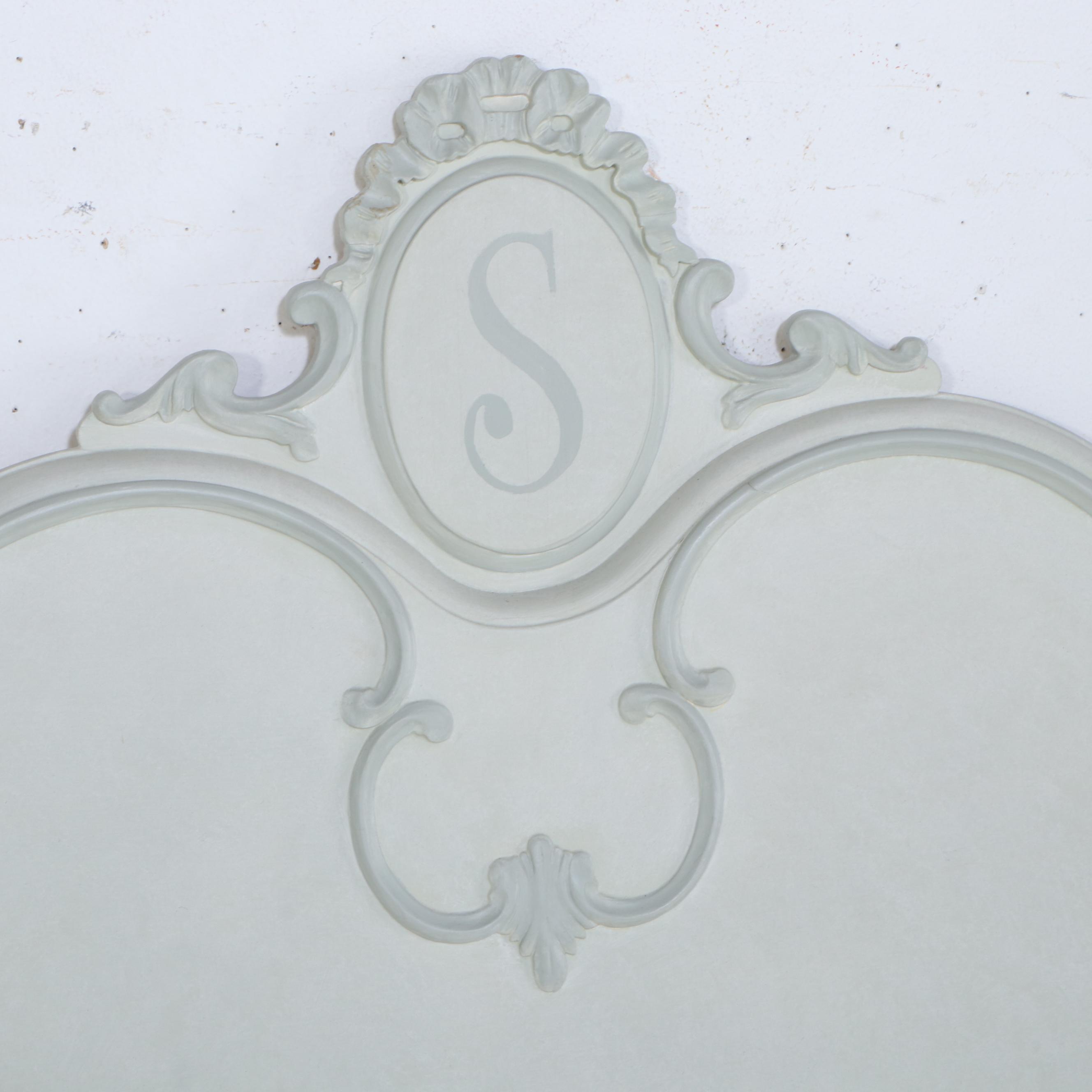 Three-Piece Painted Art Deco Style Bedroom Suite with Storage Ottoman