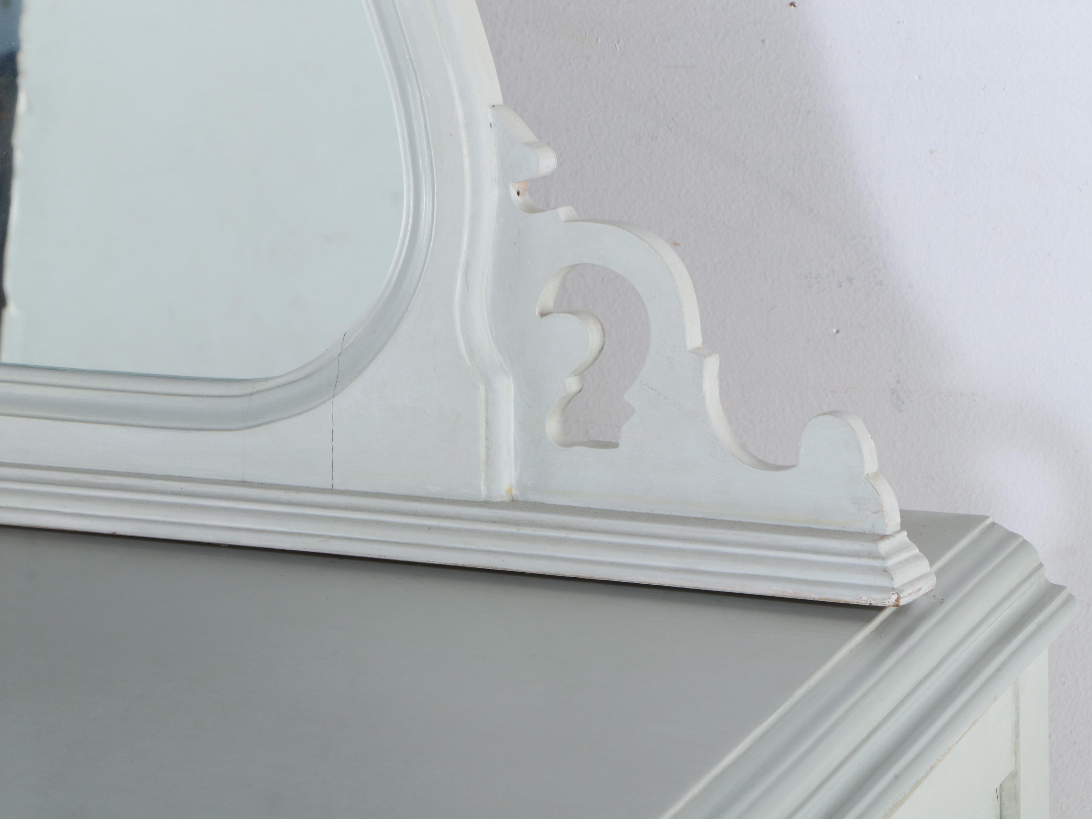 Three-Piece Painted Art Deco Style Bedroom Suite with Storage Ottoman