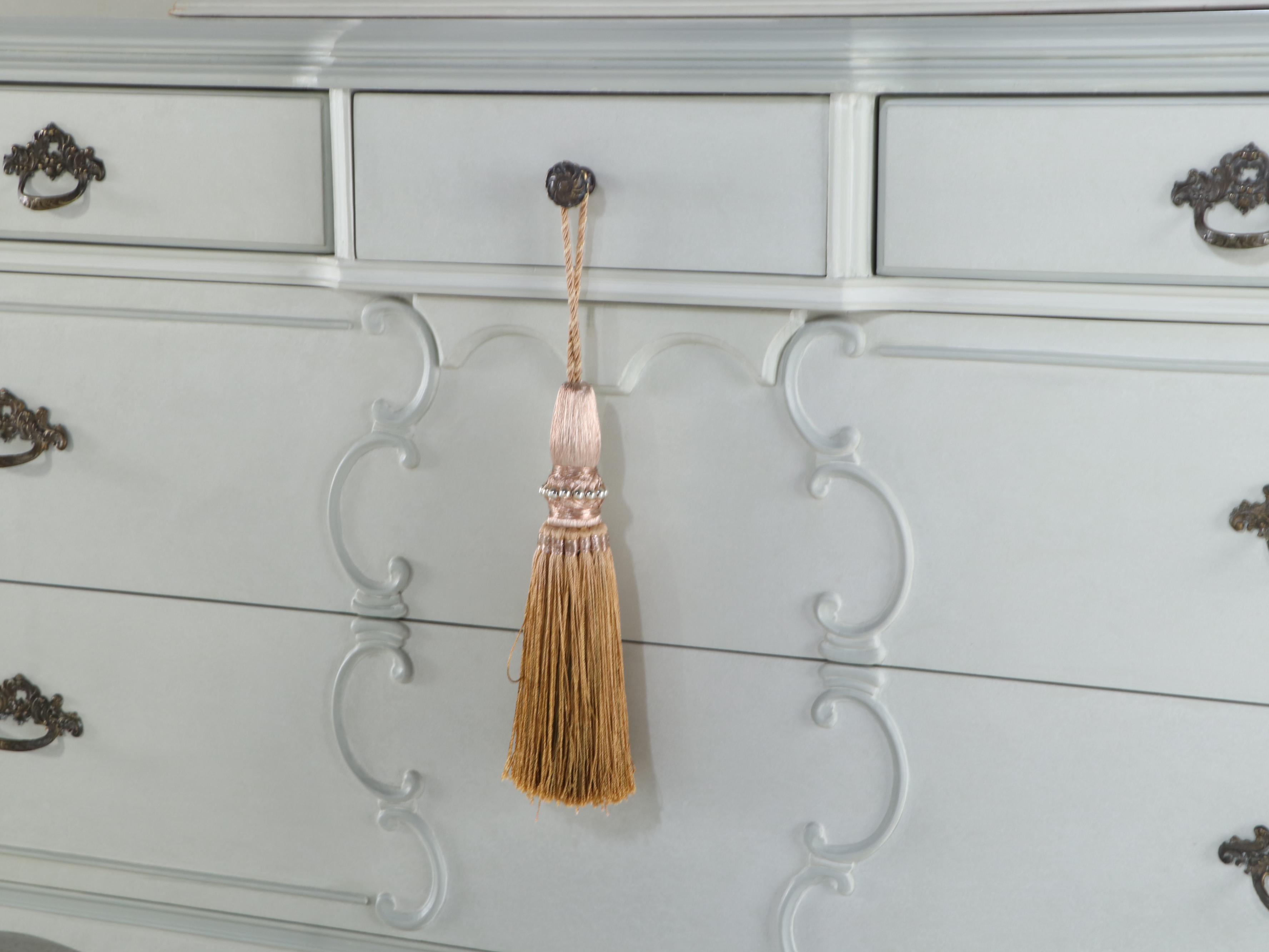 Three-Piece Painted Art Deco Style Bedroom Suite with Storage Ottoman