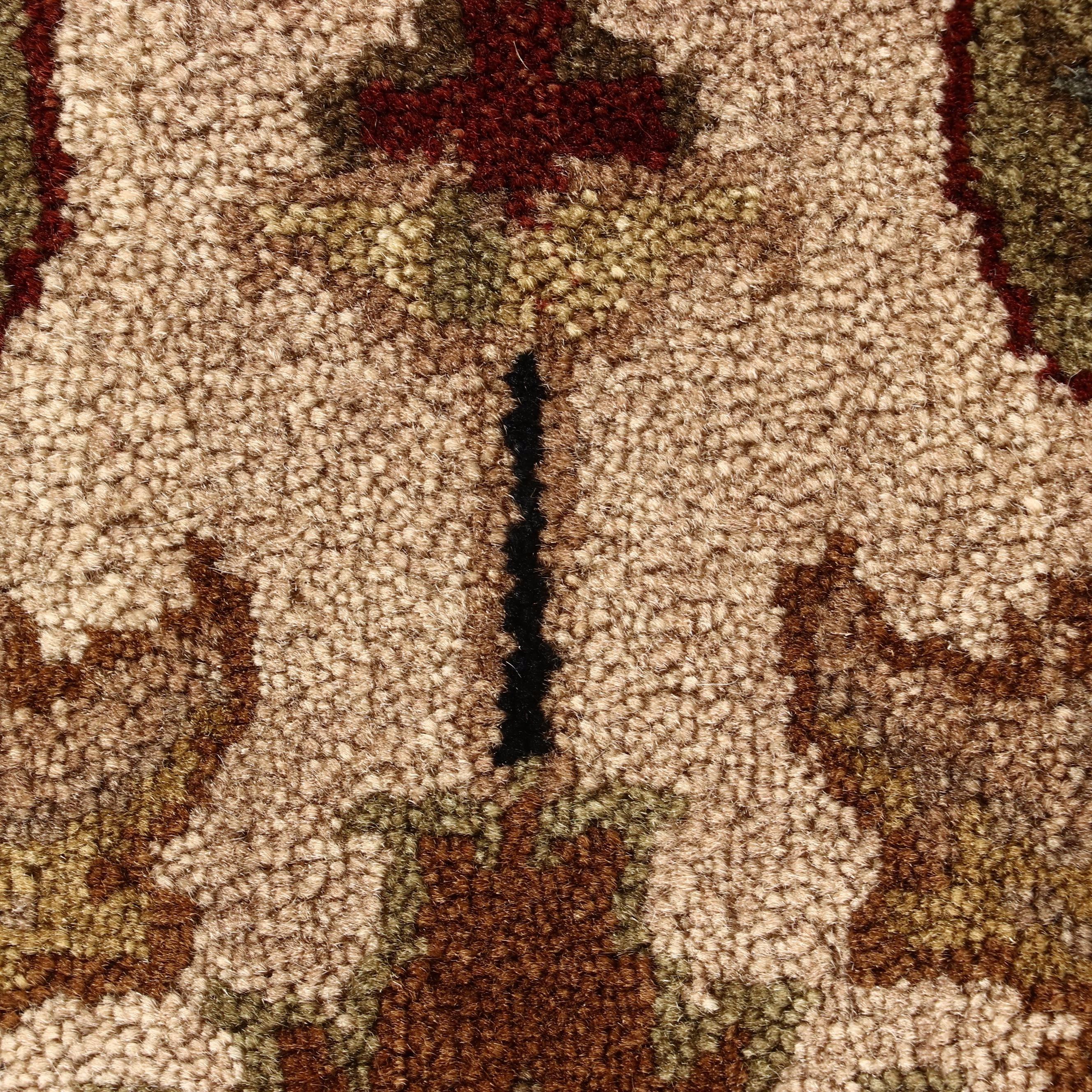 6'2 x 6'4 Near-Round Hand-Knotted Indian Agra Area Rug