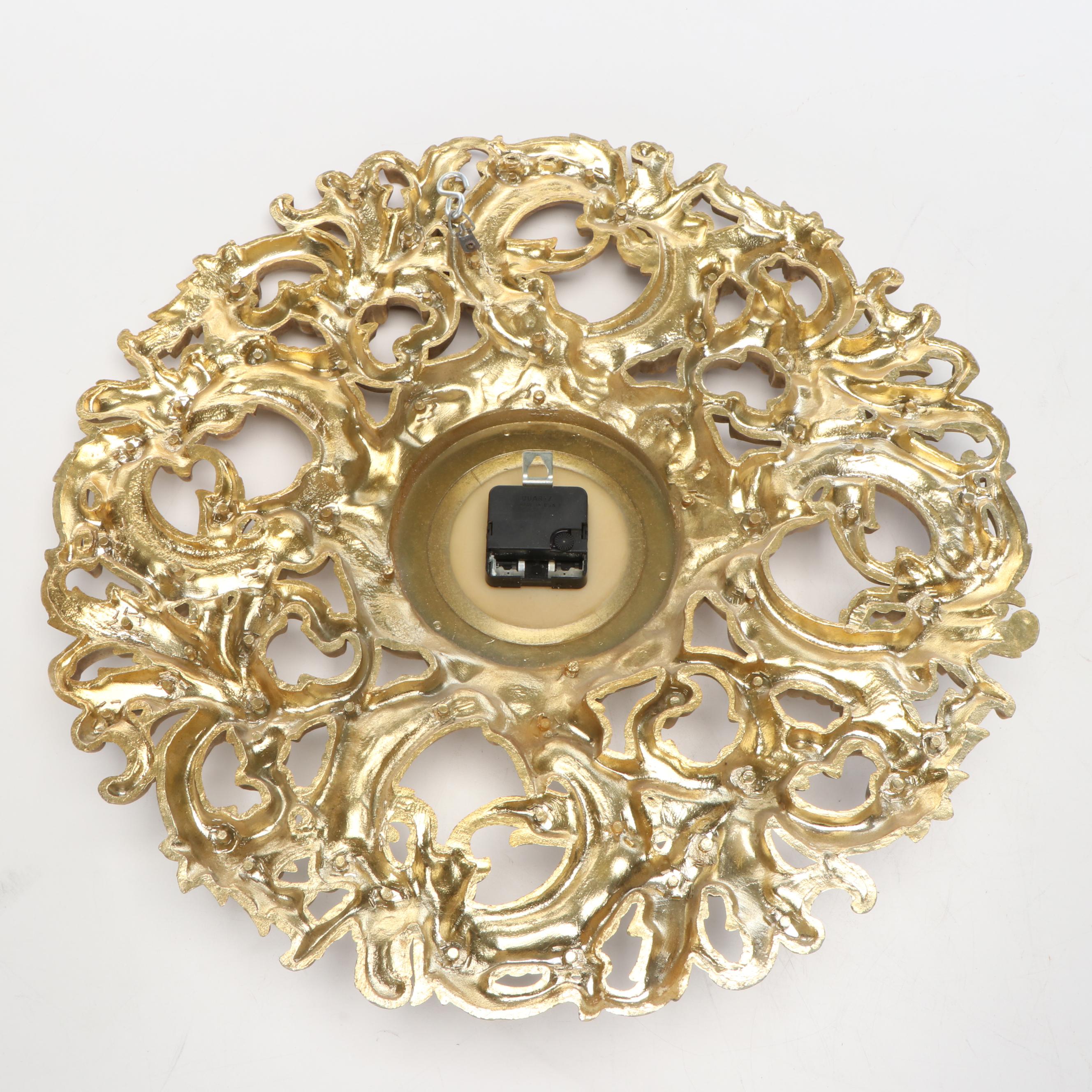 Syroco Neoclassical Style Dual-Arm Wall Sconces, Decorative Wall Clocks