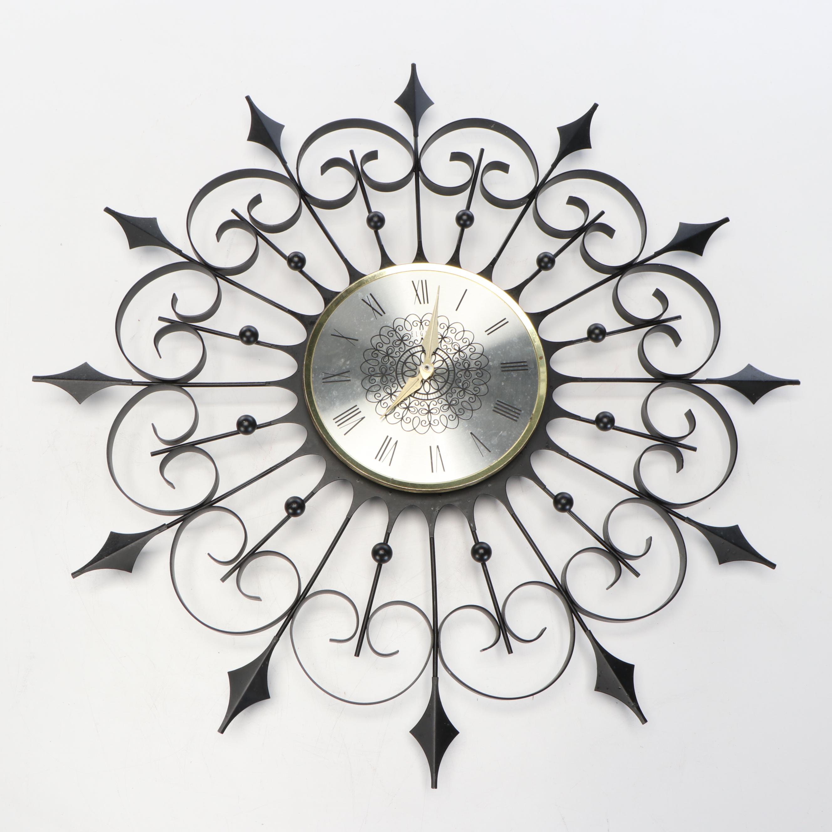 Syroco Neoclassical Style Dual-Arm Wall Sconces, Decorative Wall Clocks