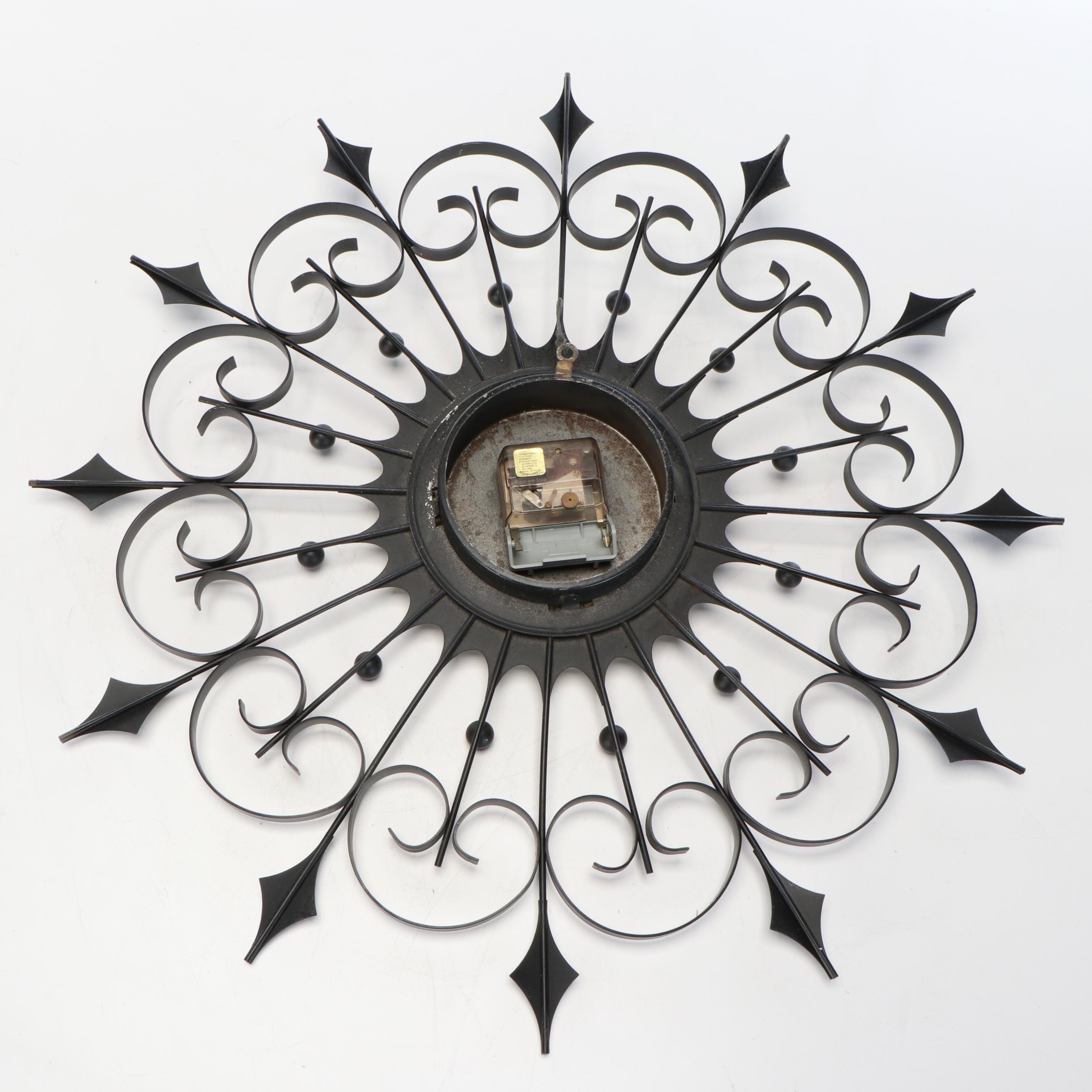 Syroco Neoclassical Style Dual-Arm Wall Sconces, Decorative Wall Clocks