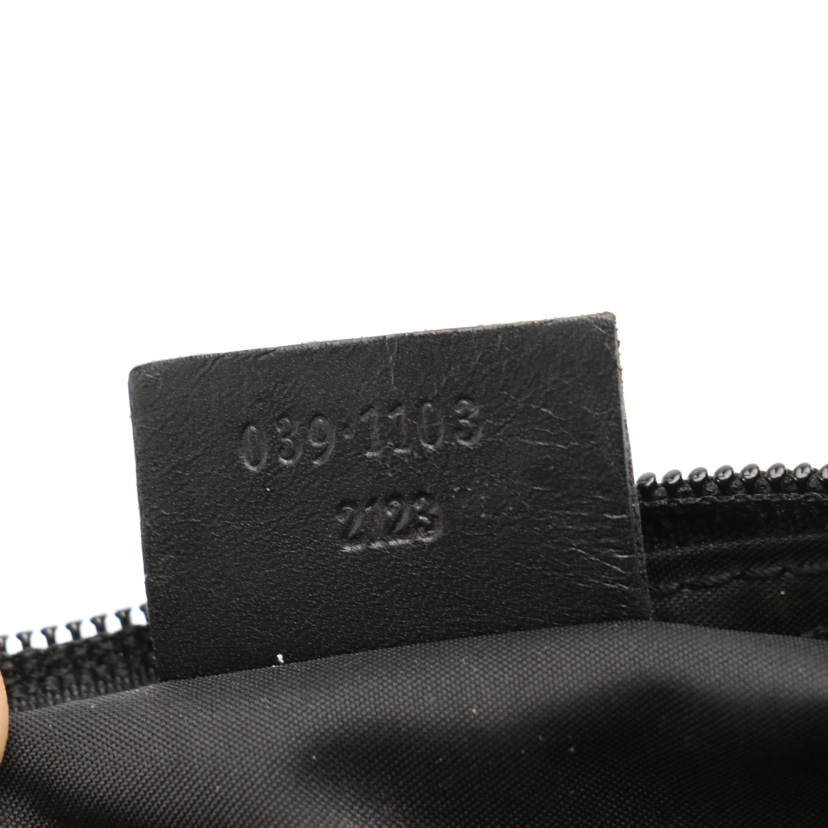 Gucci Boat Pochette in Black GG Canvas and Leather