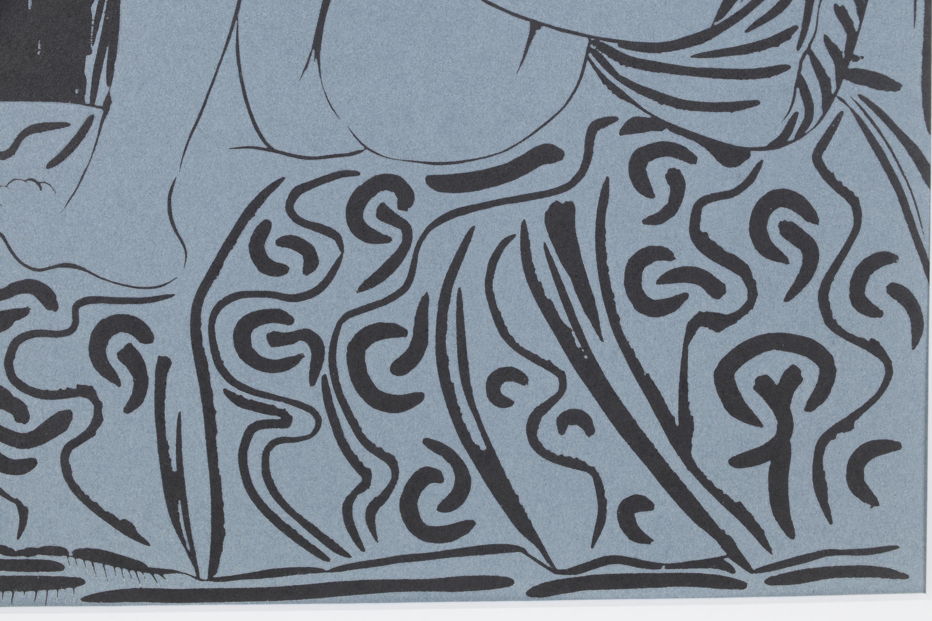 Pablo Picasso Linocut "Deux Femmes Avec un Vase à Fleurs," 1962