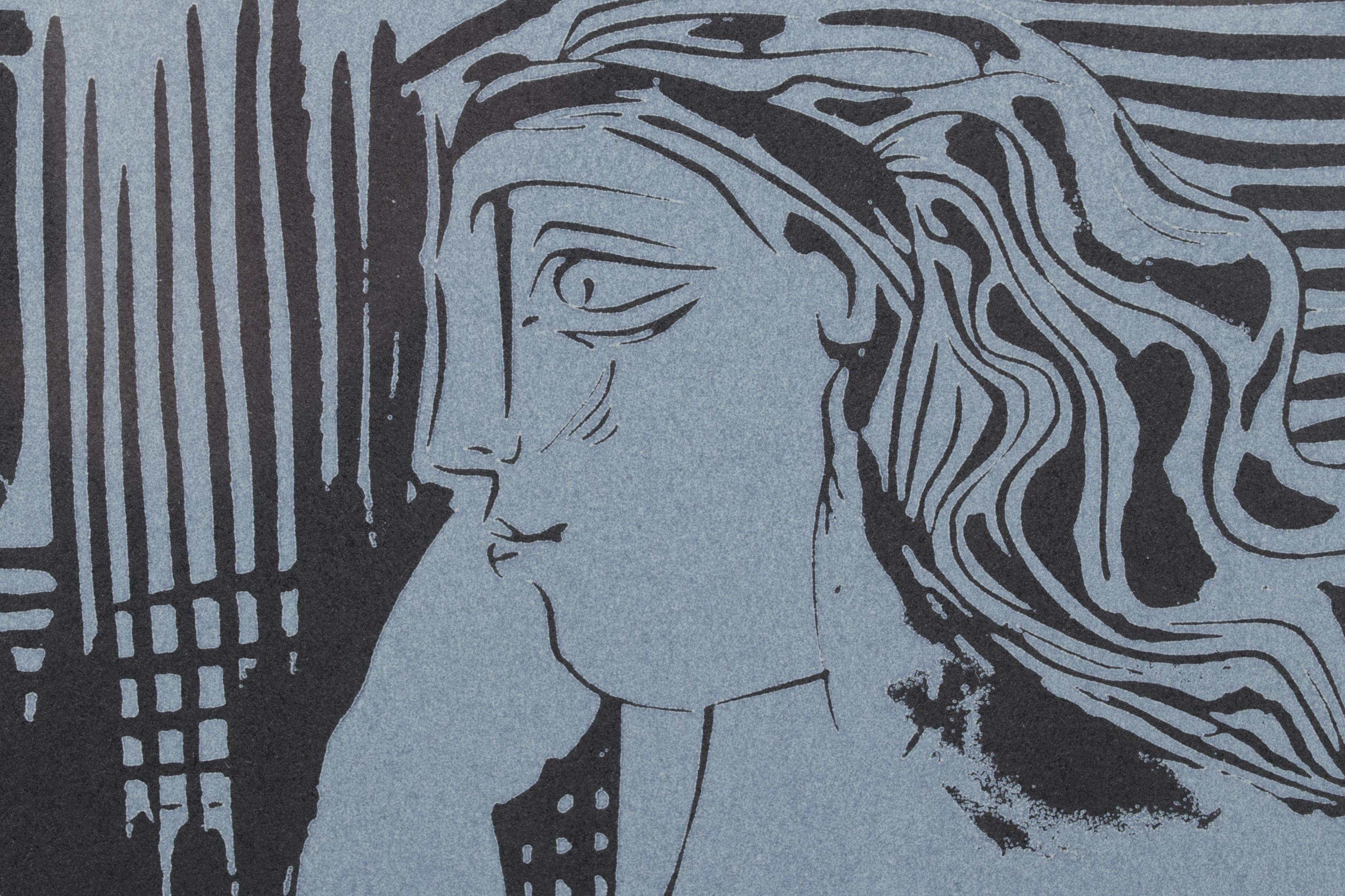 Pablo Picasso Linocut "Deux Femmes Avec un Vase à Fleurs," 1962