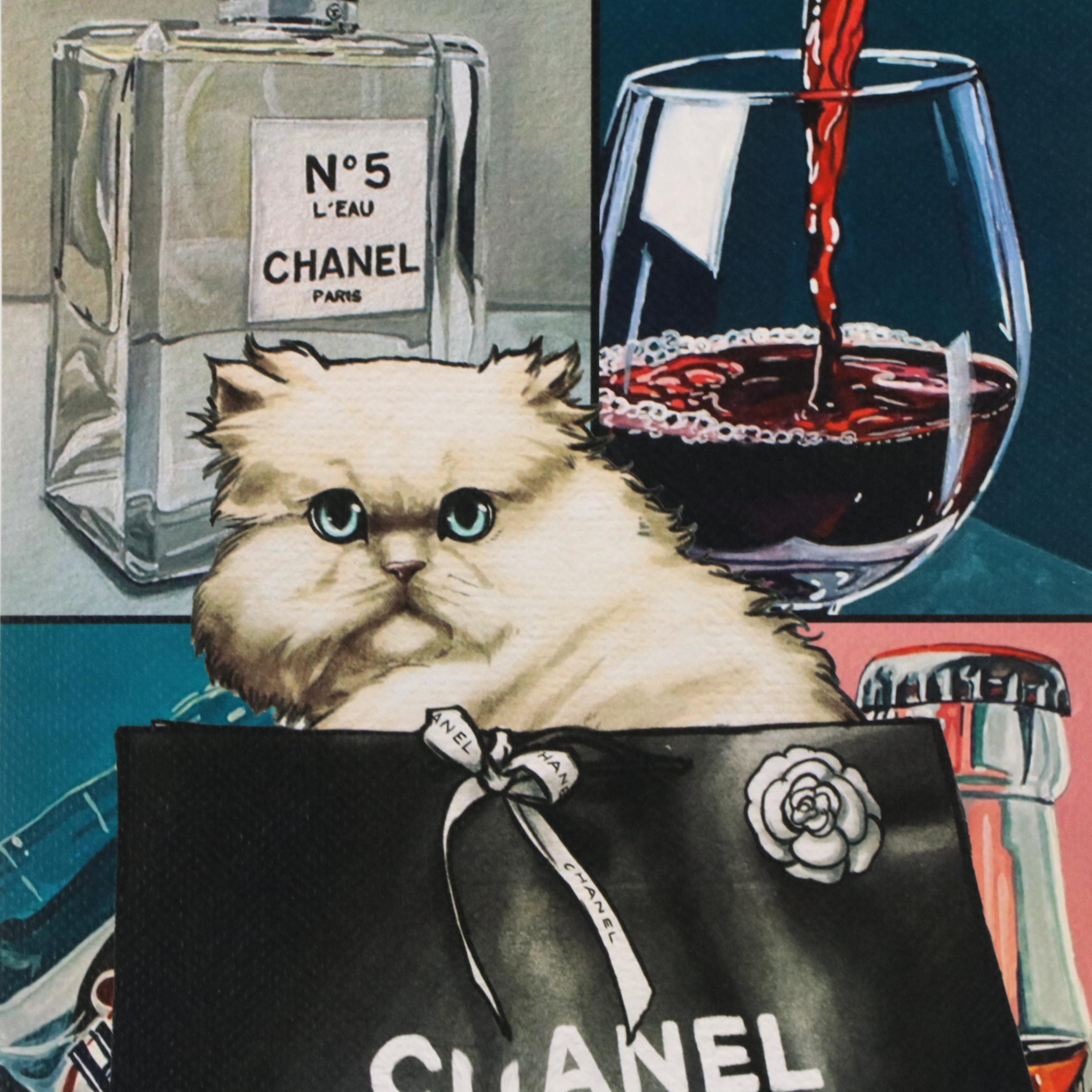 Death NYC Pop Art Graphic Print of Chanel Cat, 2024