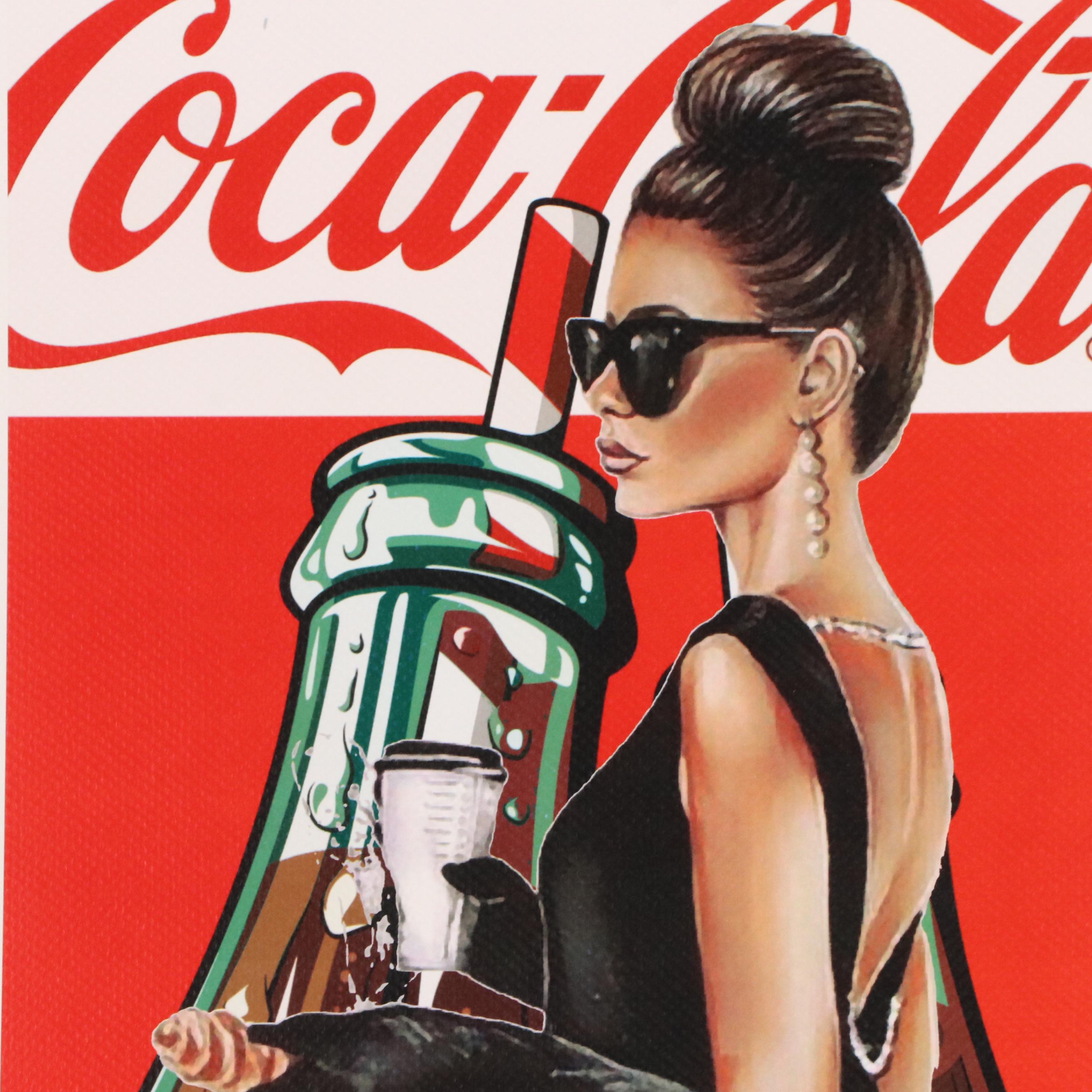Death NYC Pop Art Graphic Print Homage to Aubrey Hepburn x Coca-Cola, 2024