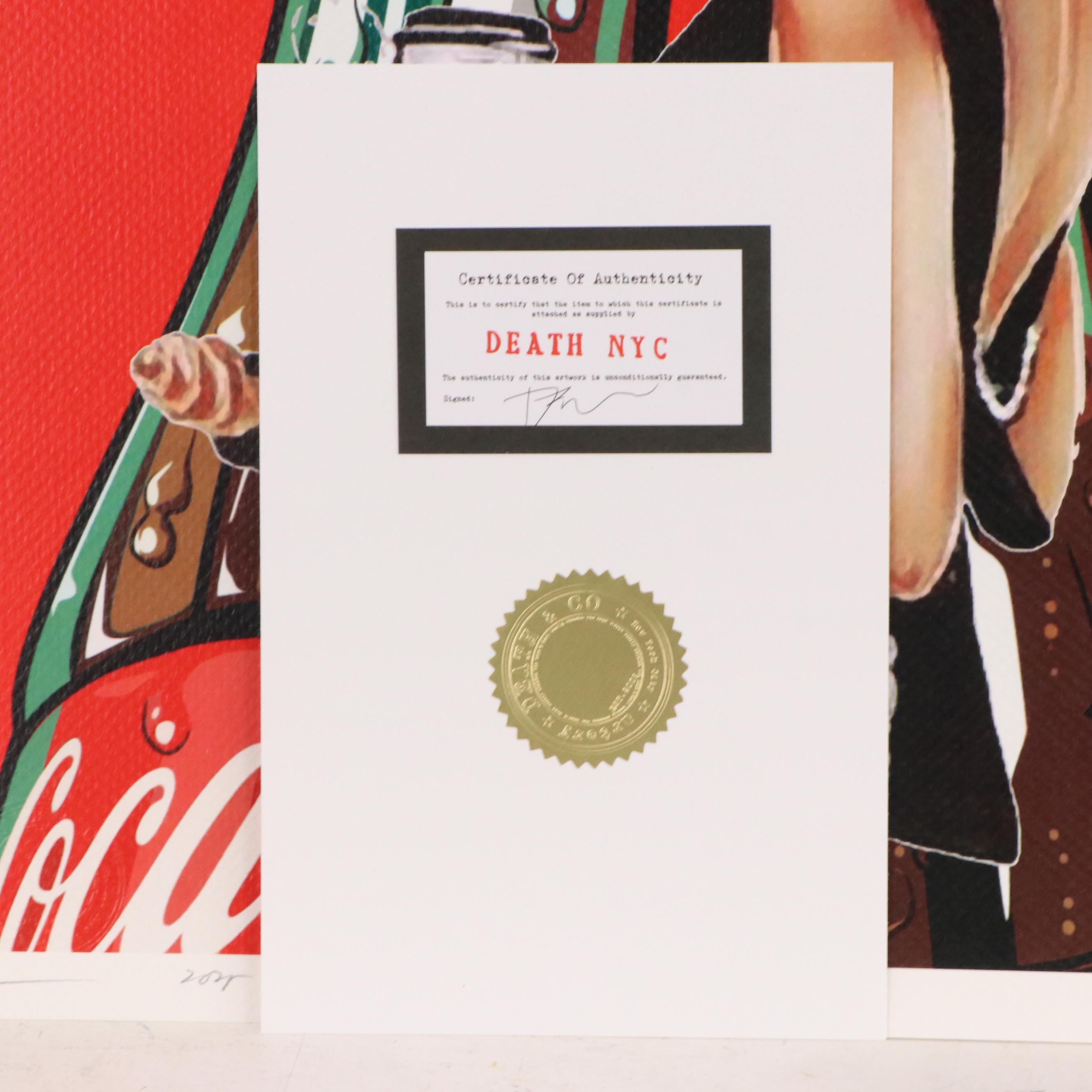 Death NYC Pop Art Graphic Print Homage to Aubrey Hepburn x Coca-Cola, 2024