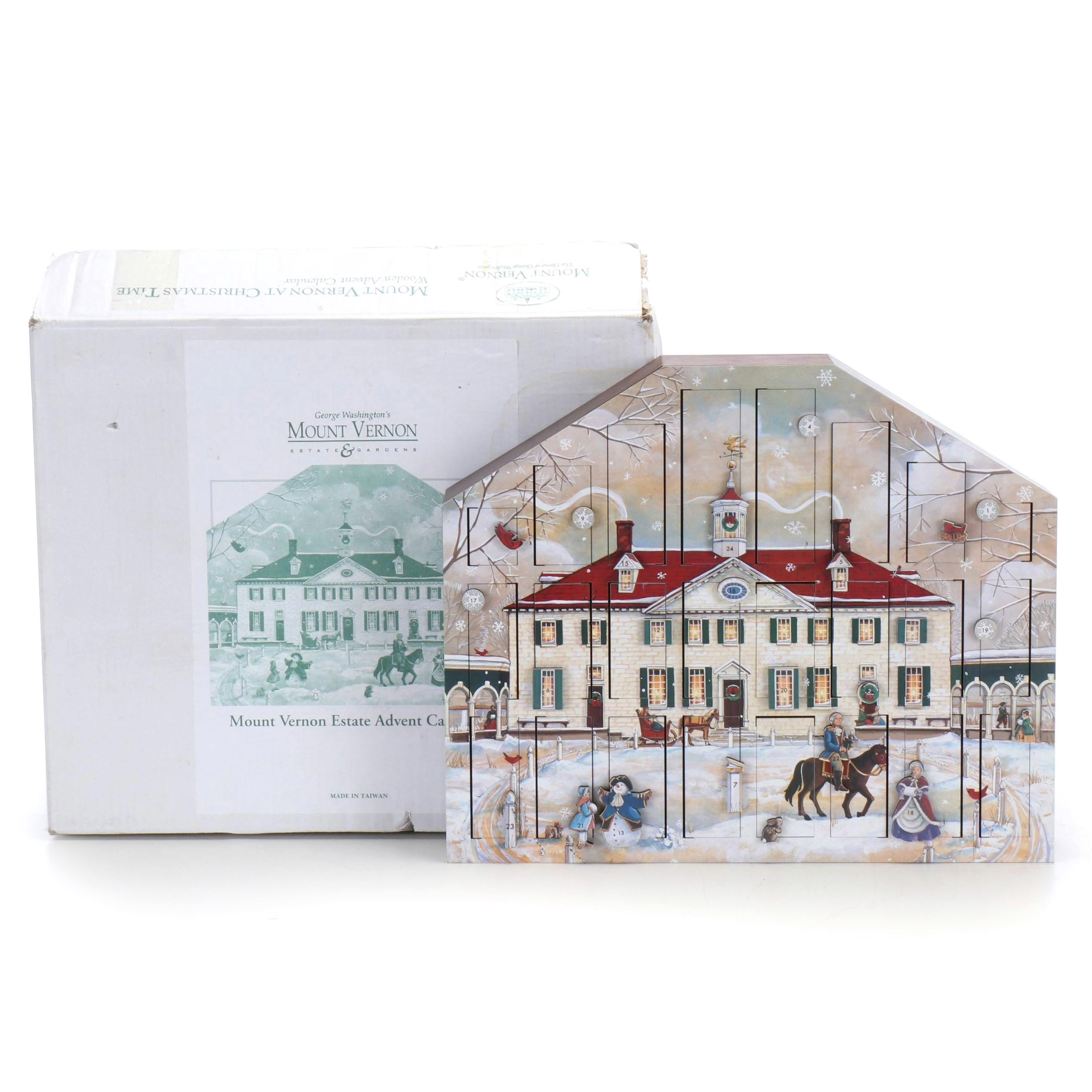 Byers' Choice  Wooden Mount Vernon Advent Calendar