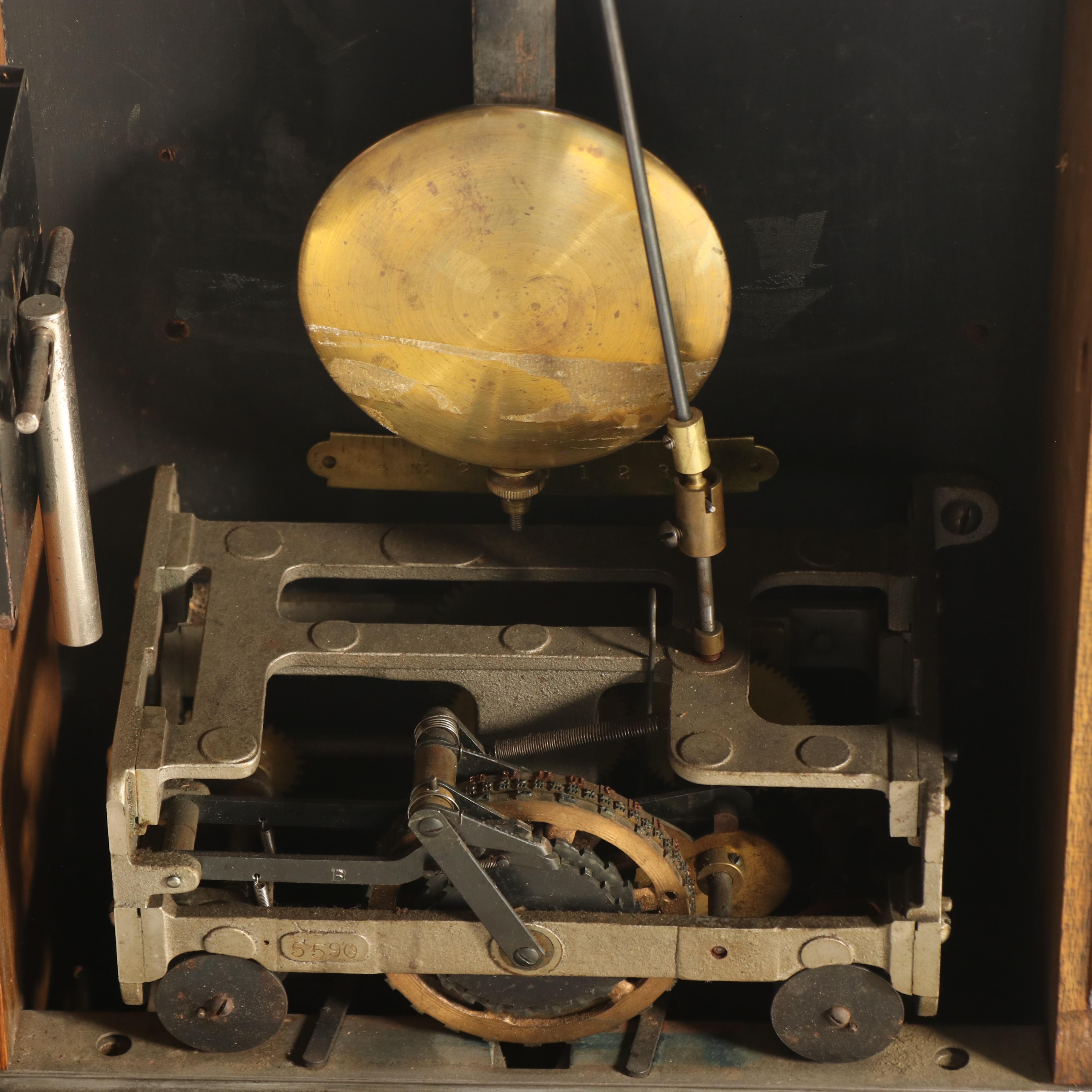 Simplex Oak Case Time Recorder Clock, Early 20th Century