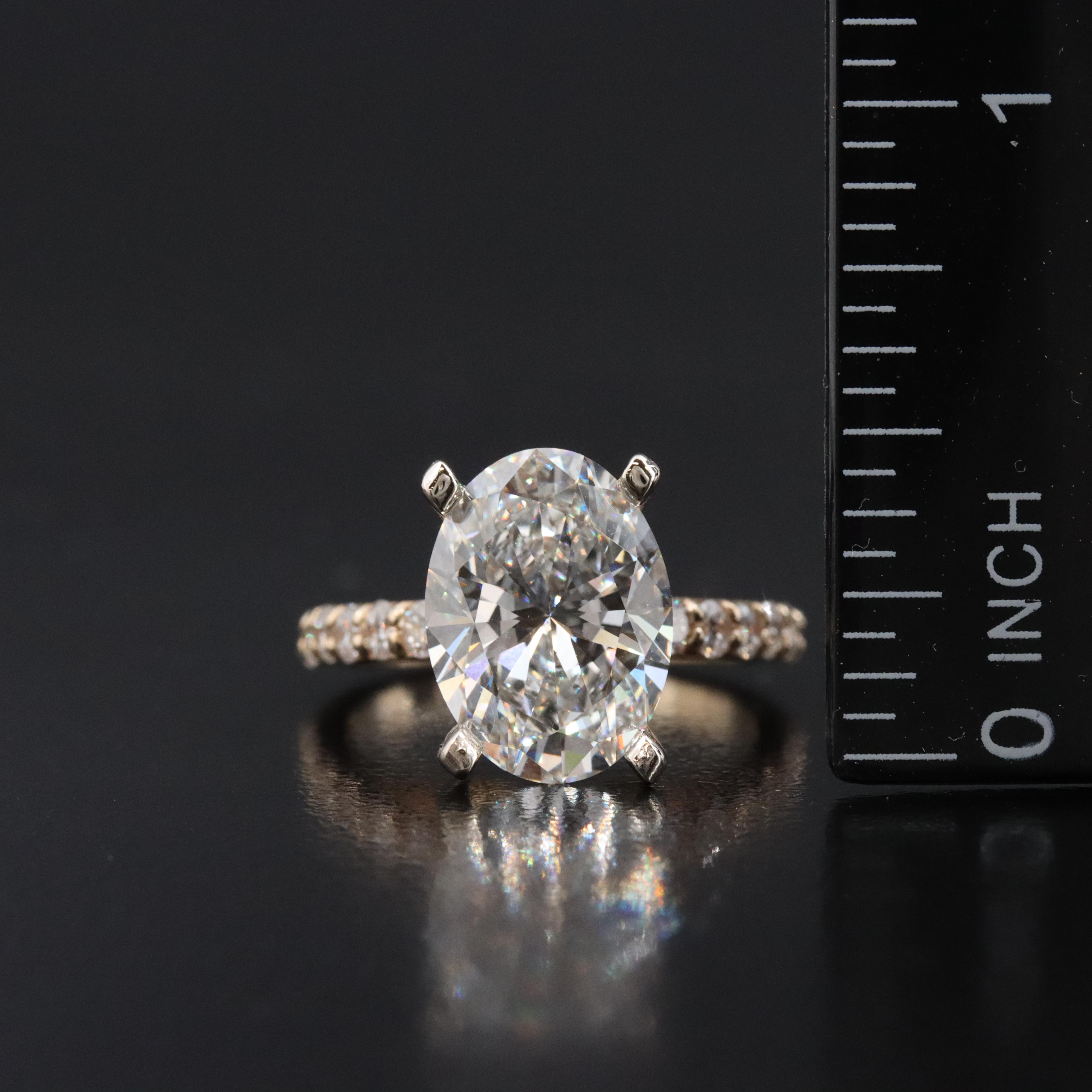 14K 5.38 CTW Lab Grown Diamond Ring with IGI Report