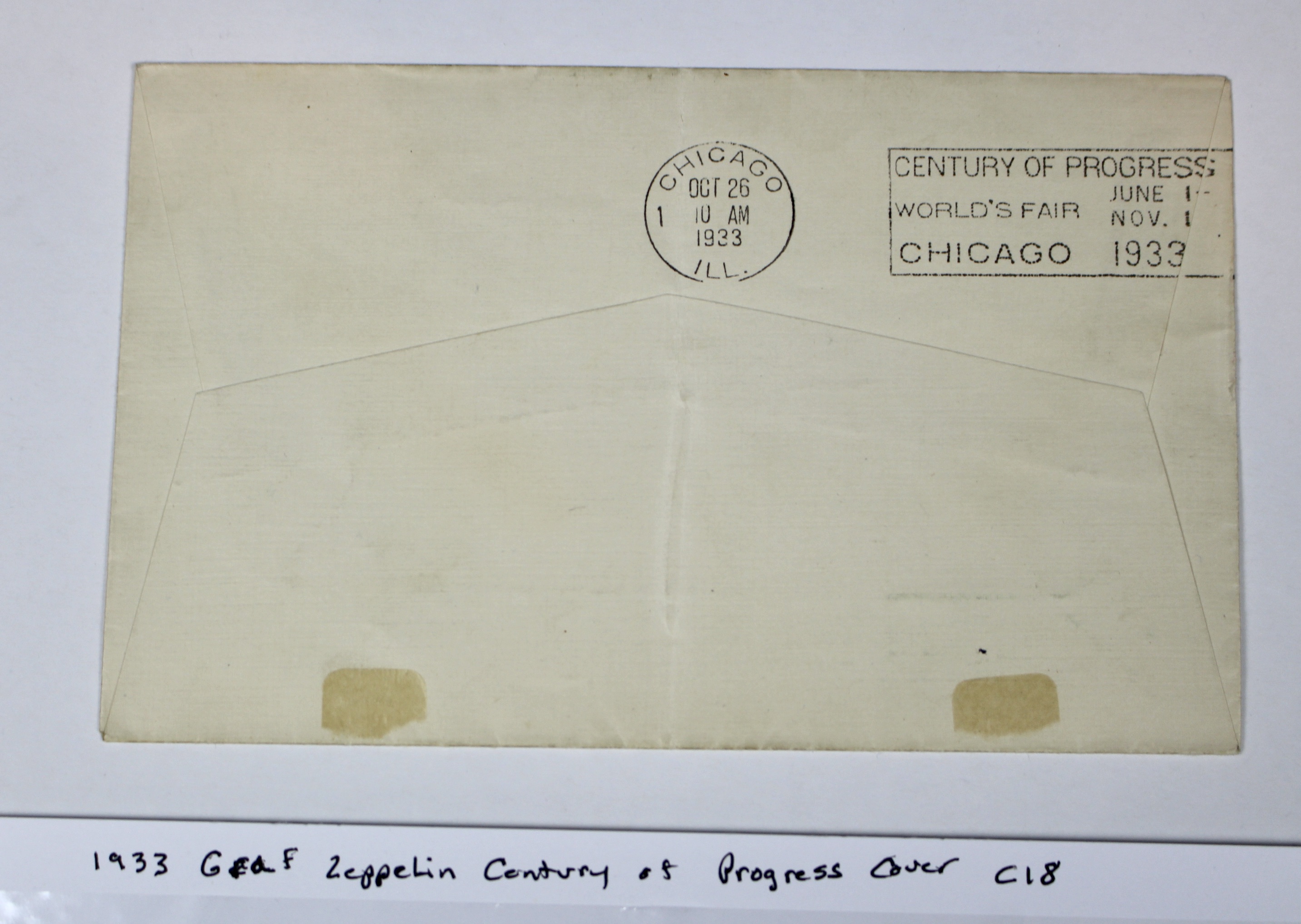 1933 Century Of Progress Graf Zeppelin Postal Cover, Features Stamp C18