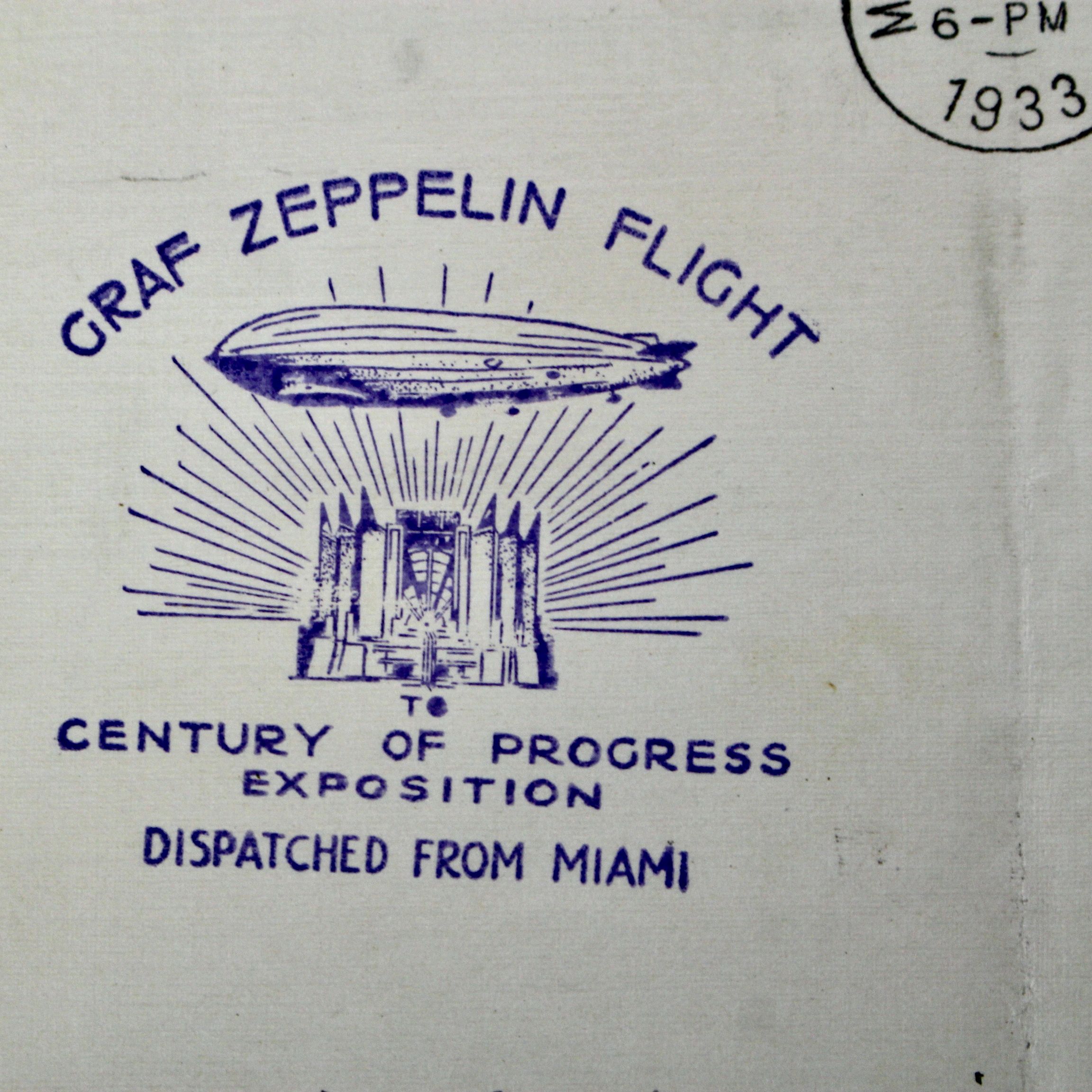1933 Century Of Progress Graf Zeppelin Postal Cover, Features Stamp C18