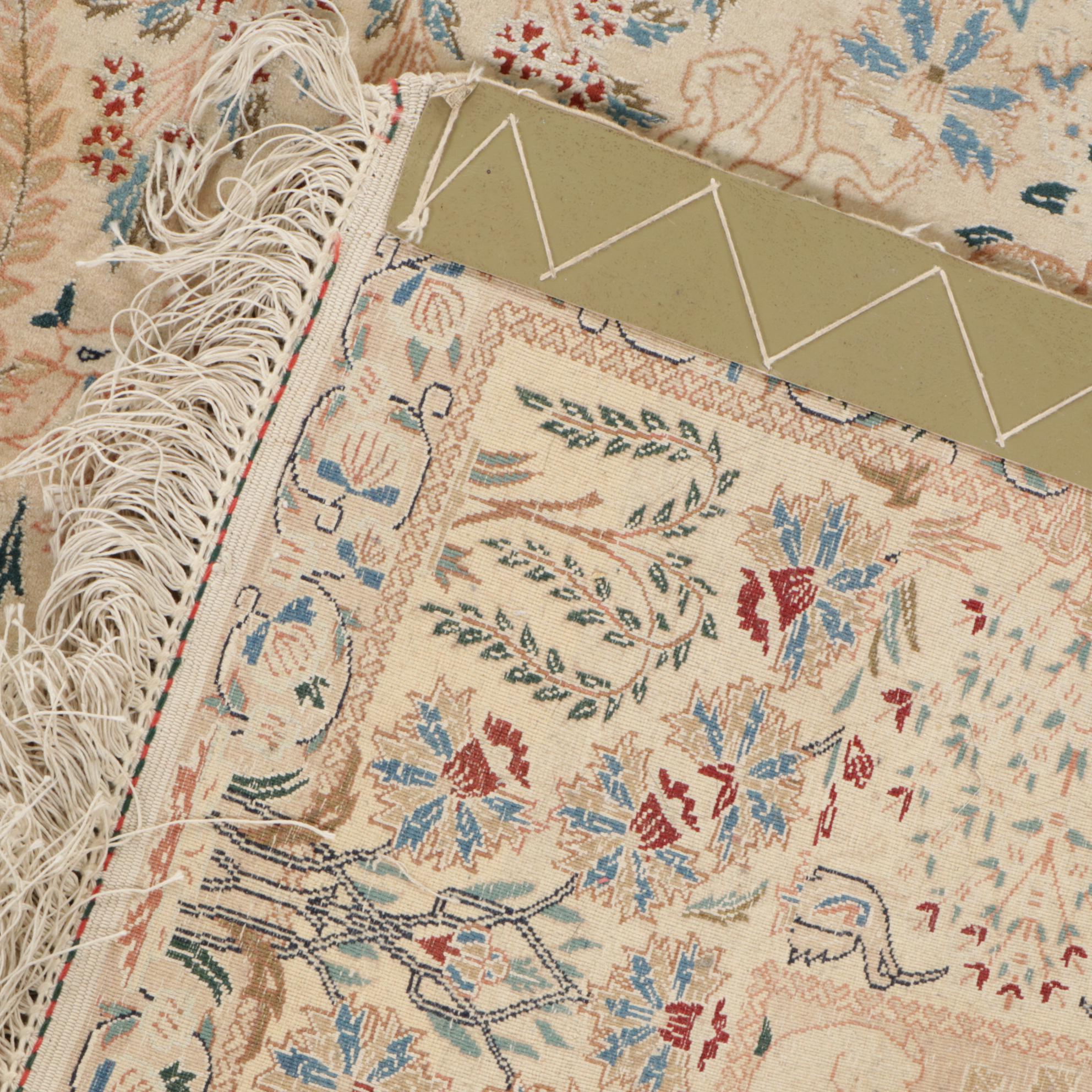 5'1 x 7'11 Hand-Knotted Persian Kerman Pictorial Area Rug