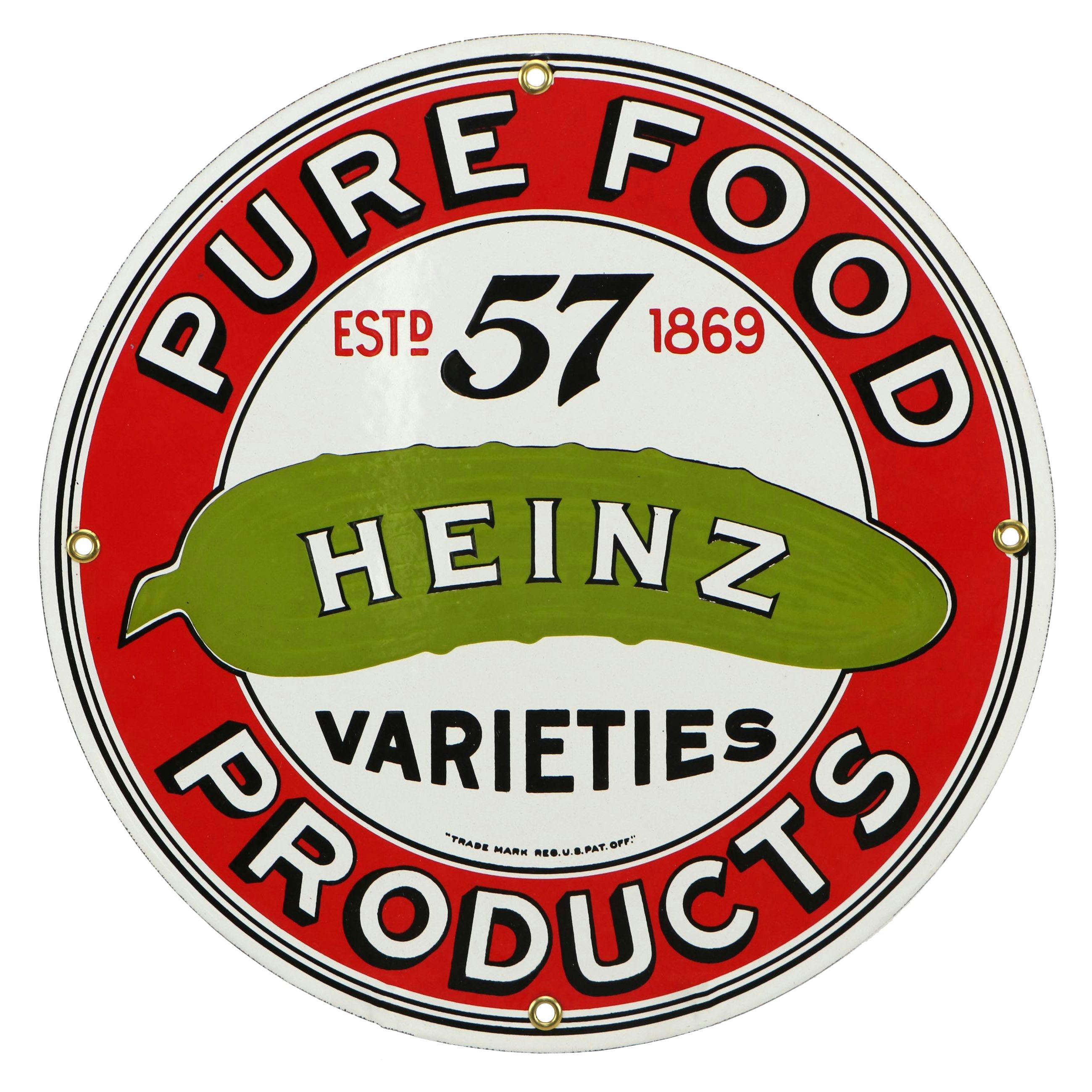 Heinz Varieties Pure Food Products Porcelain Enamel Sign