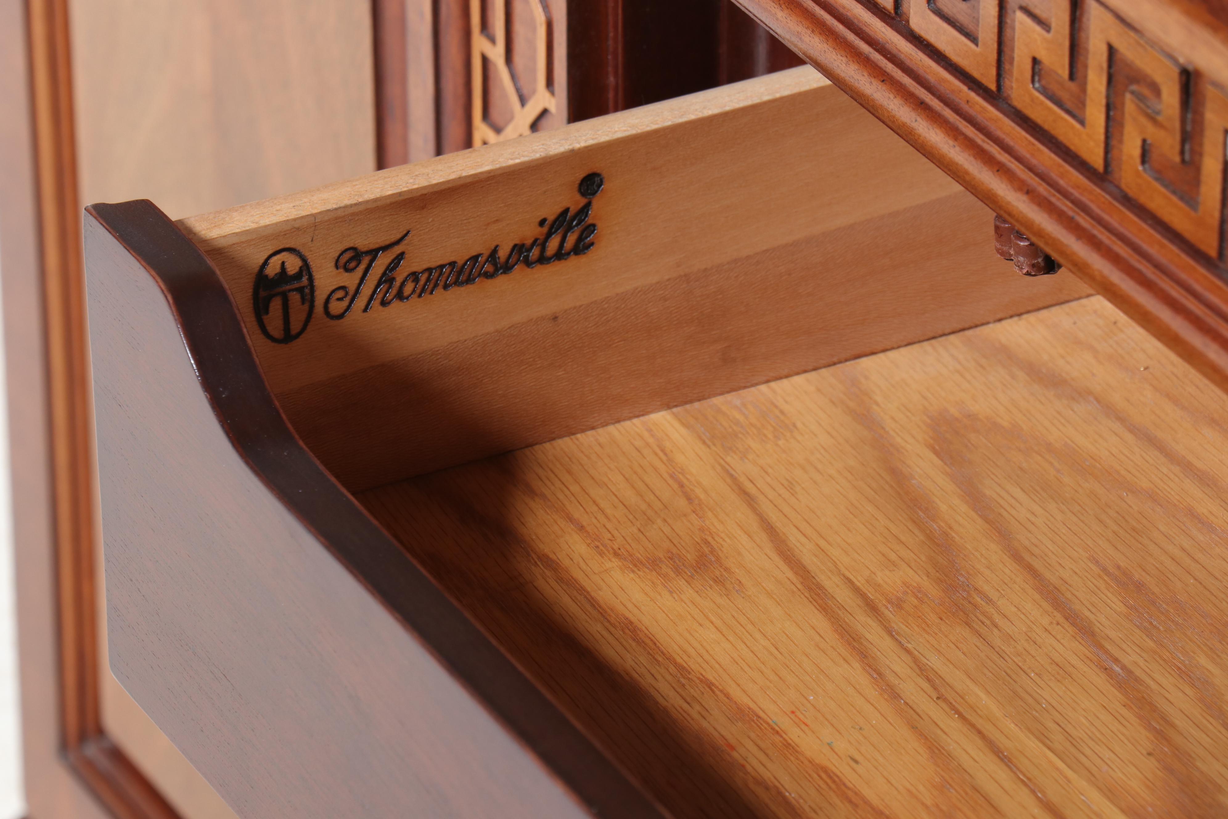 Thomasville Federal Style Mahogany Breakfront China Cabinet