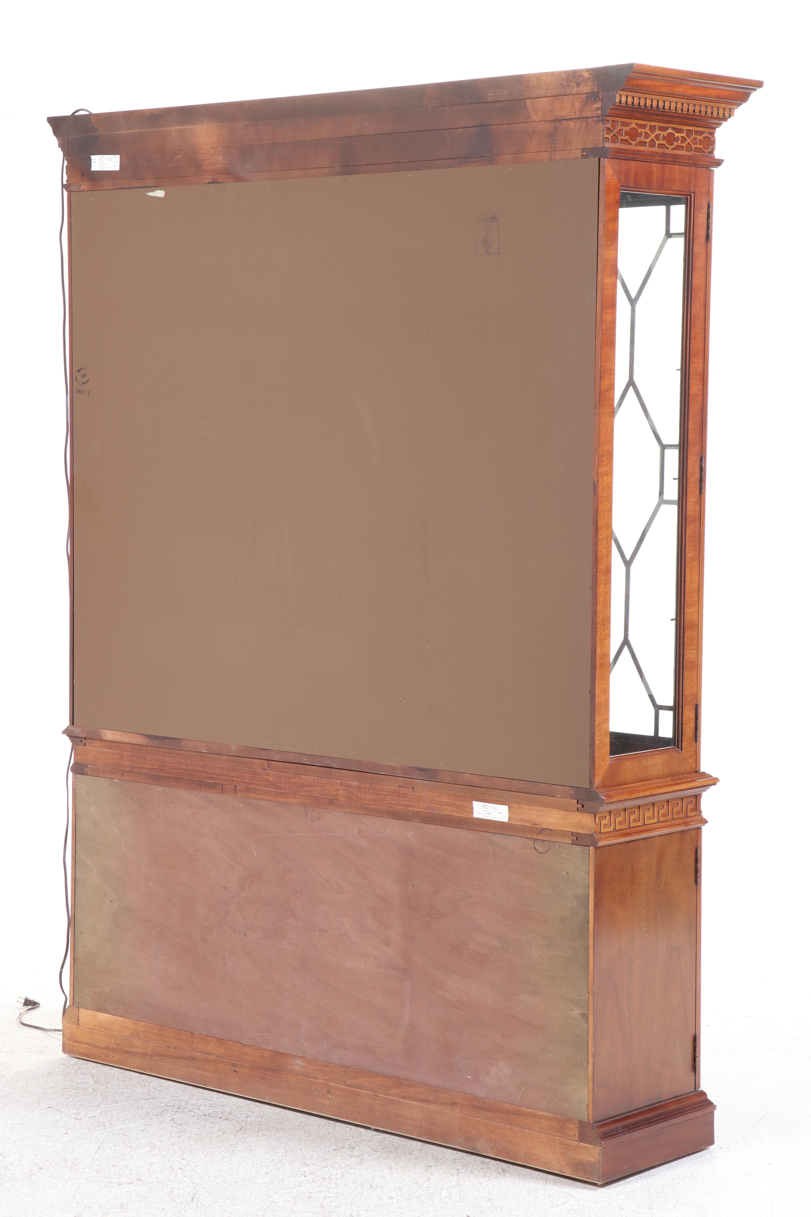 Thomasville Federal Style Mahogany Breakfront China Cabinet