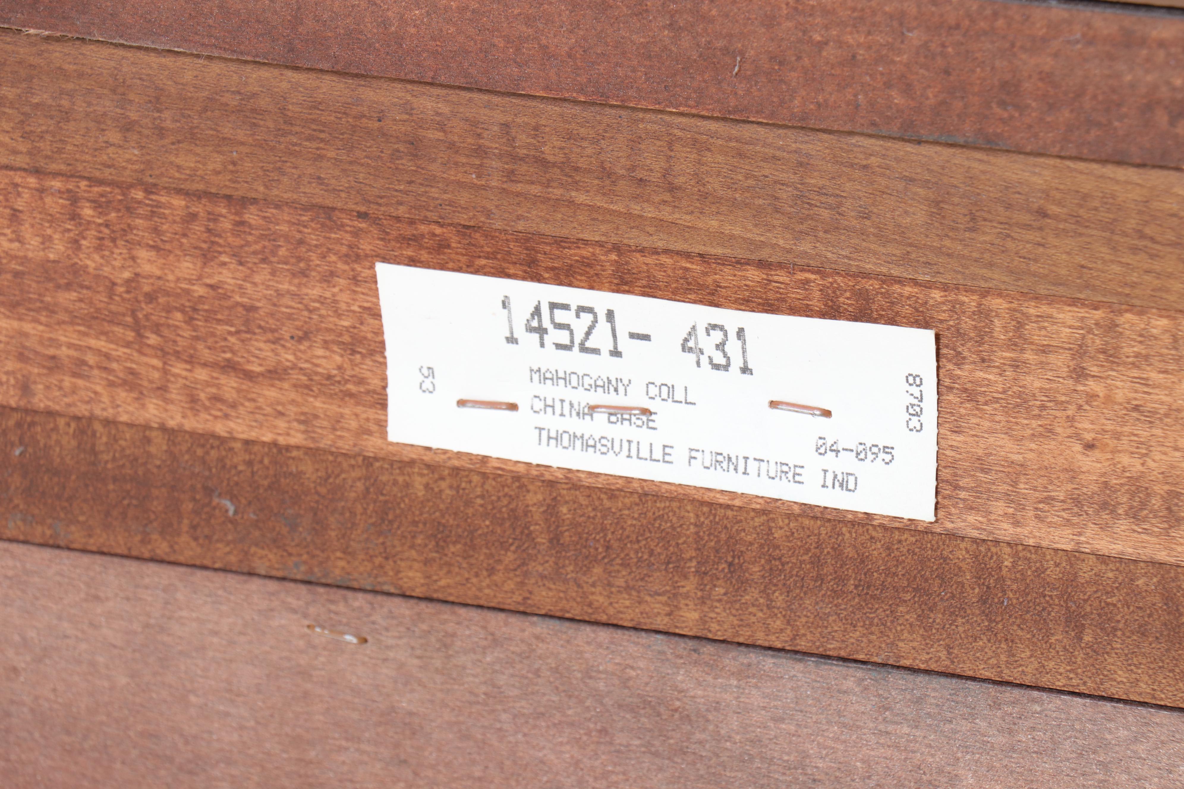 Thomasville Federal Style Mahogany Breakfront China Cabinet