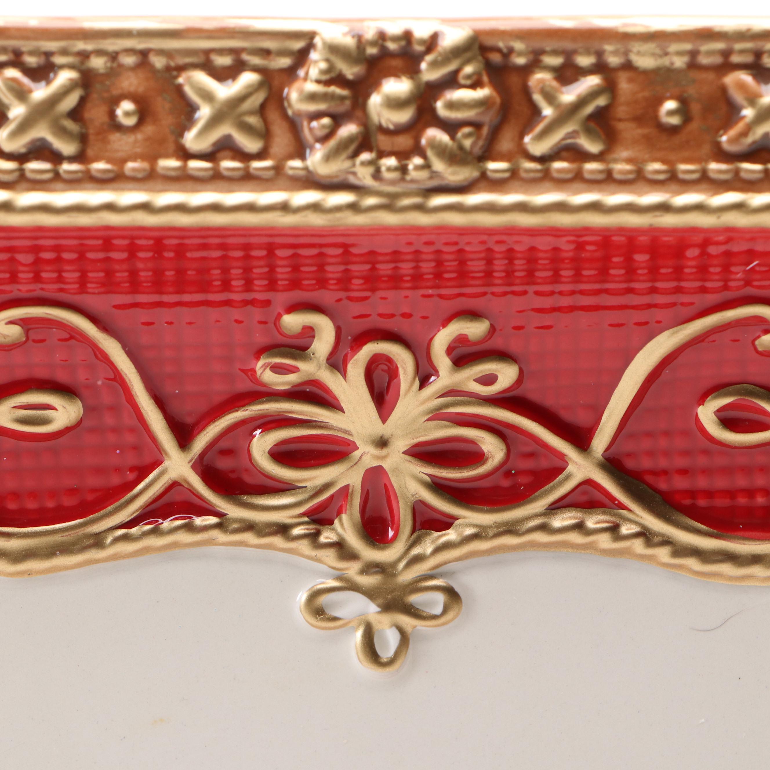 Fitz and Floyd "Yuletide Holiday" Ceramic Serving Platter