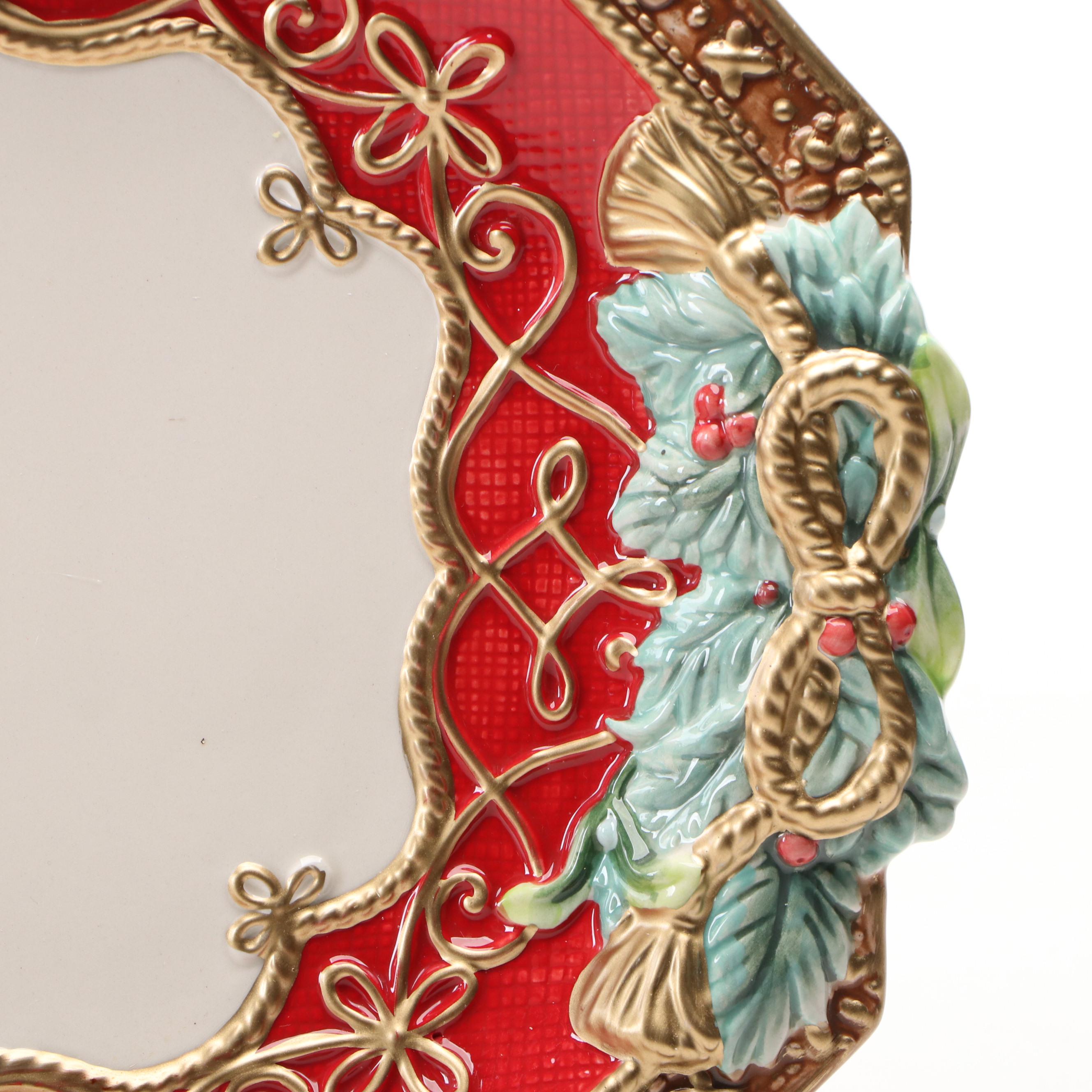 Fitz and Floyd "Yuletide Holiday" Ceramic Serving Platter