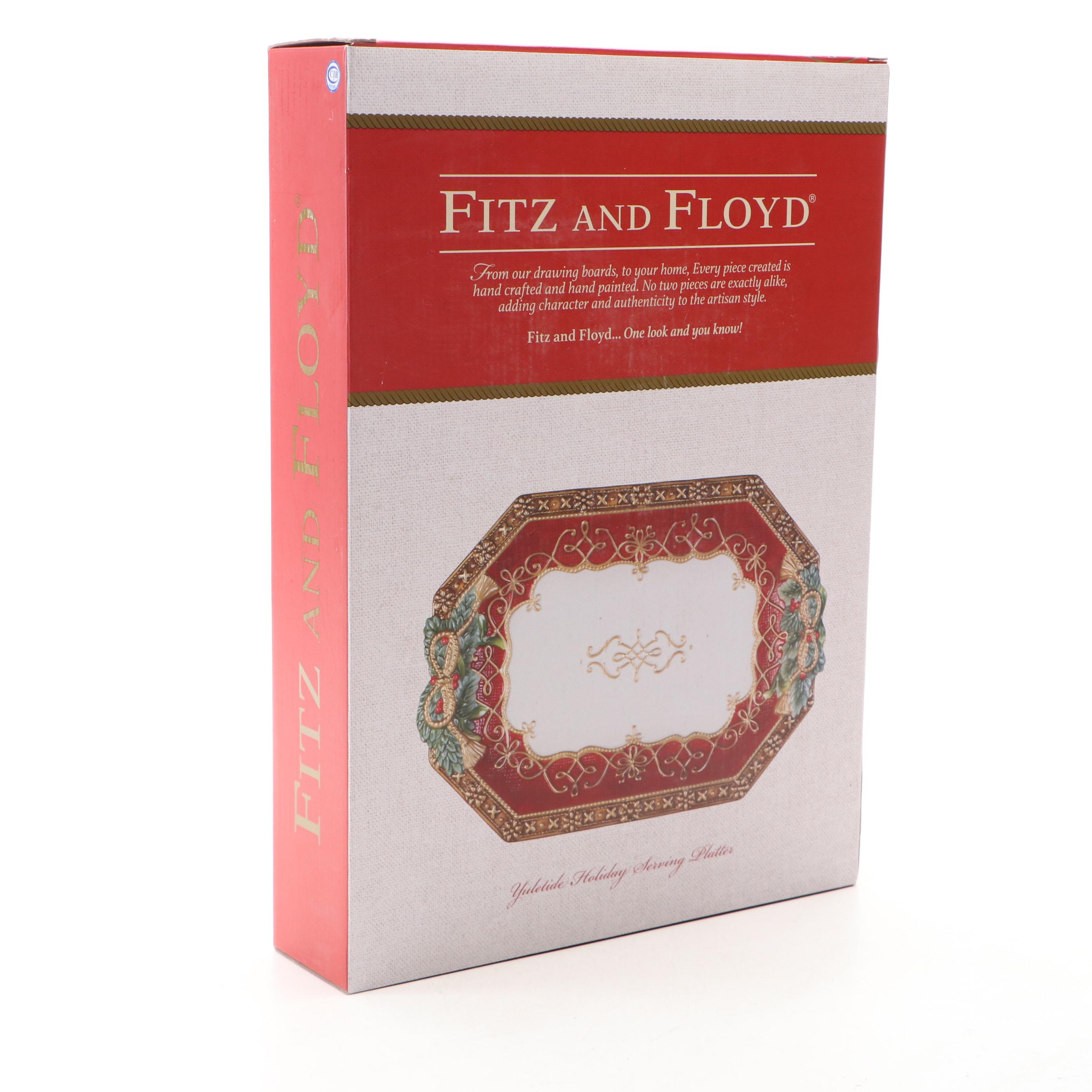 Fitz and Floyd "Yuletide Holiday" Ceramic Serving Platter
