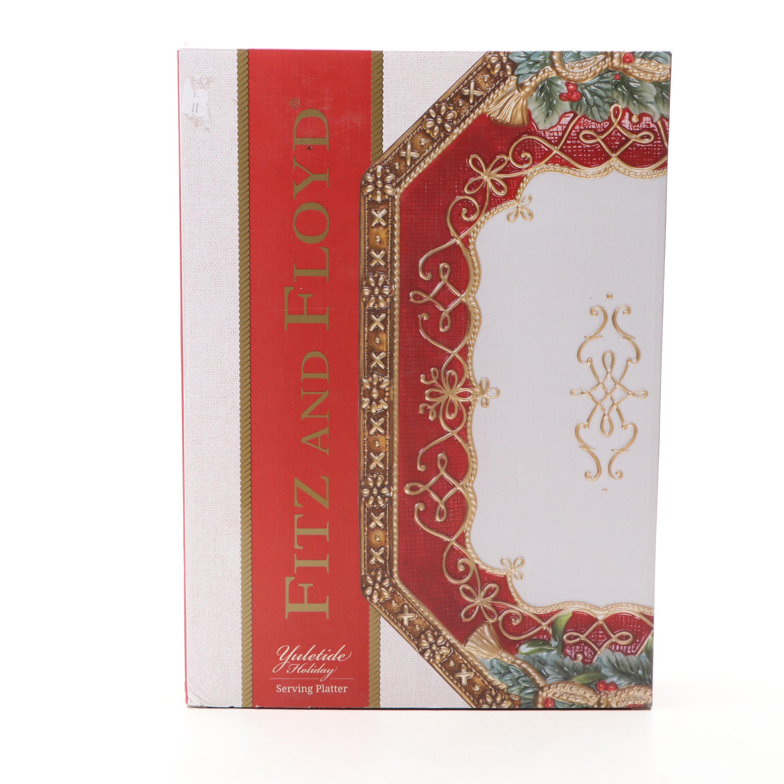 Fitz and Floyd "Yuletide Holiday" Ceramic Serving Platter