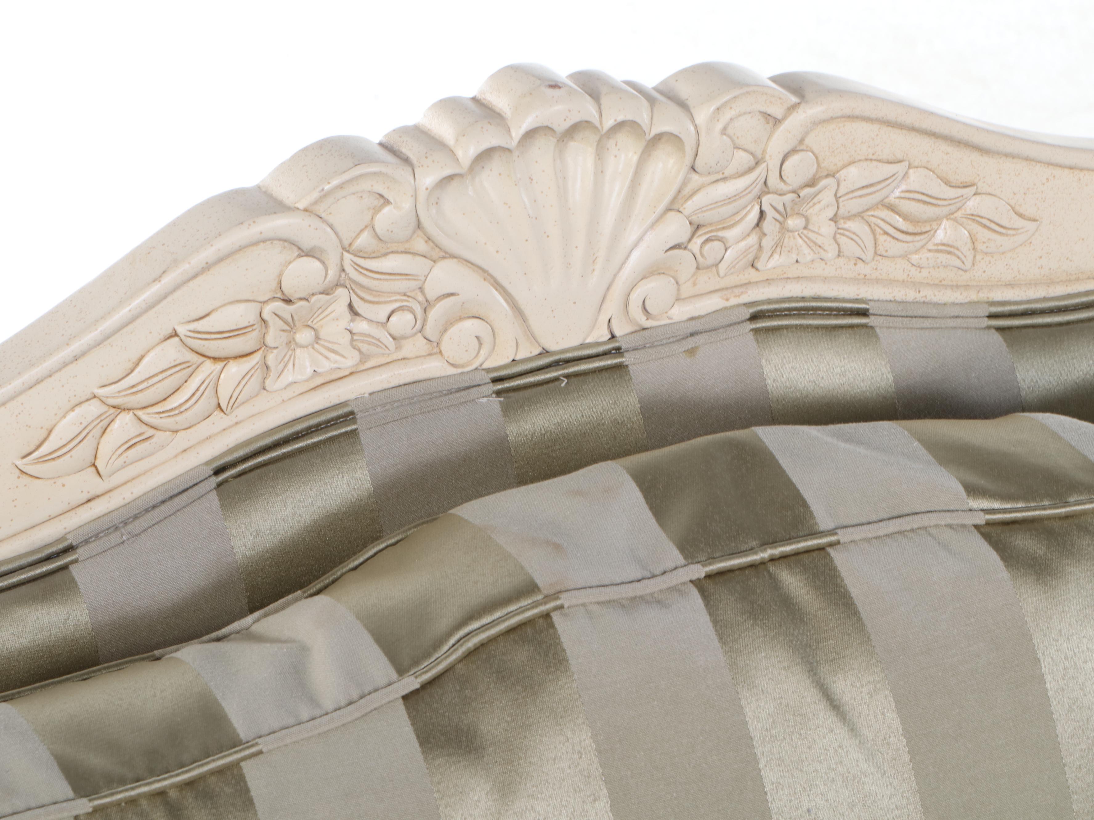 Sam Moore Furniture Louis XV Style Painted and Upholstered Bergère with Ottoman