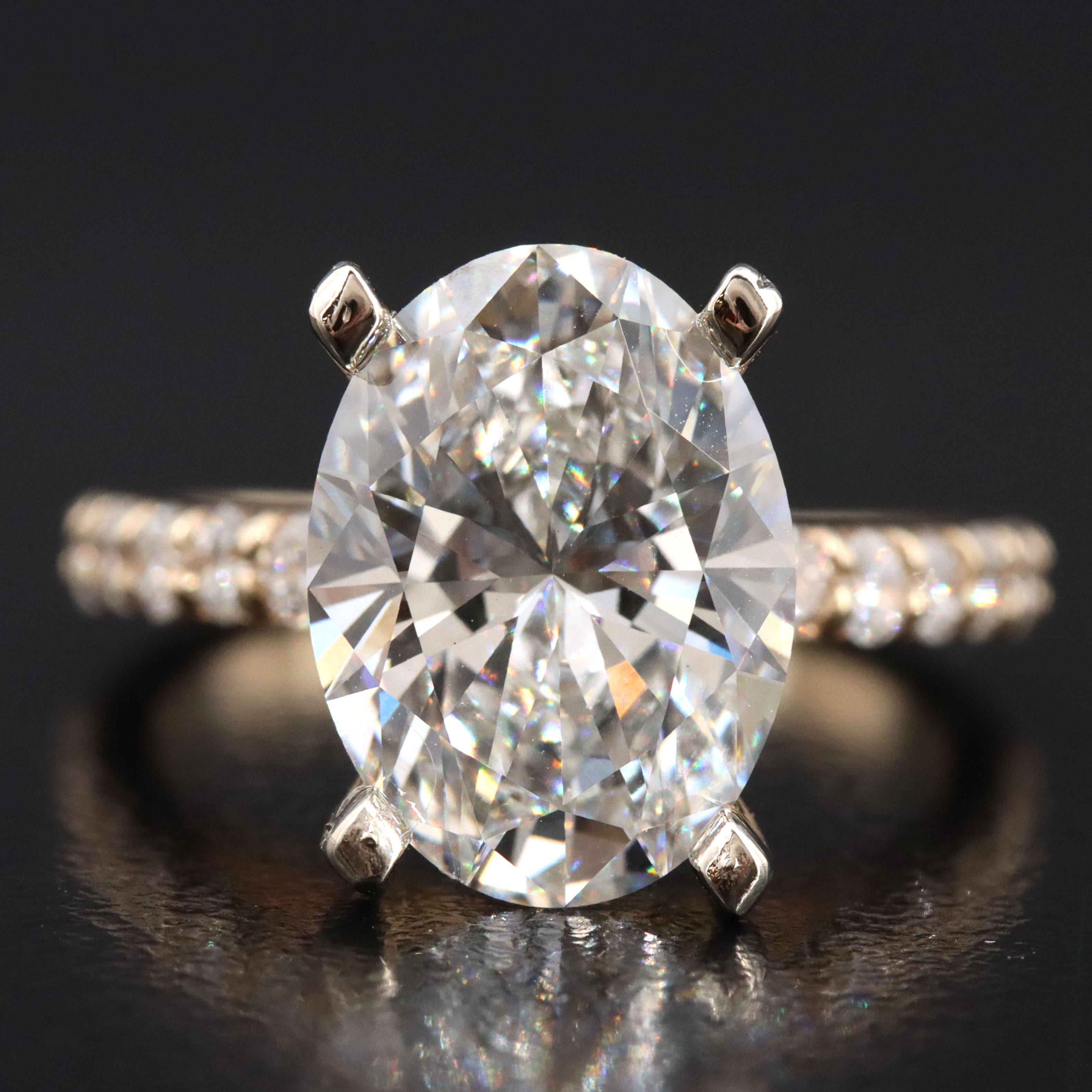 14K 5.38 CTW Lab Grown Diamond Ring with IGI Report