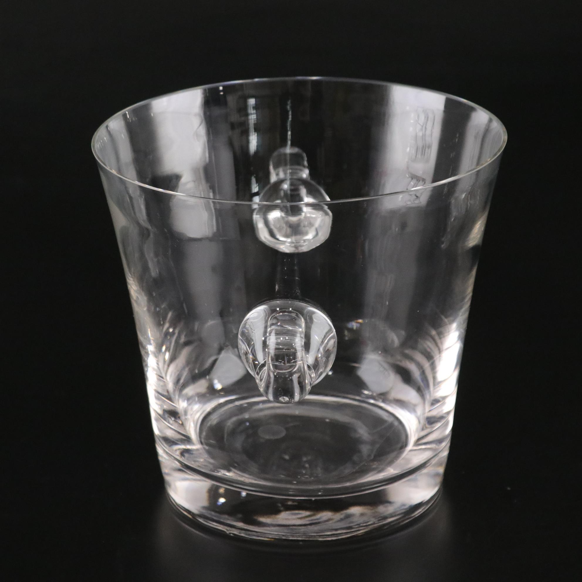 Tiffany & Co. Crystal Ice Bucket with Scroll Handles