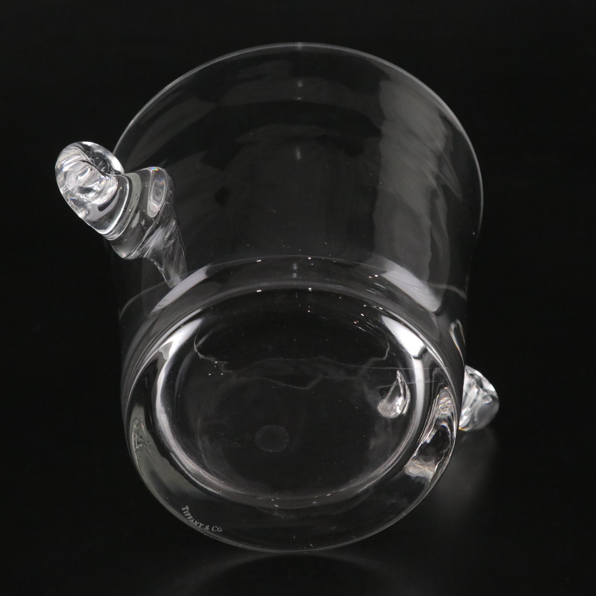 Tiffany & Co. Crystal Ice Bucket with Scroll Handles