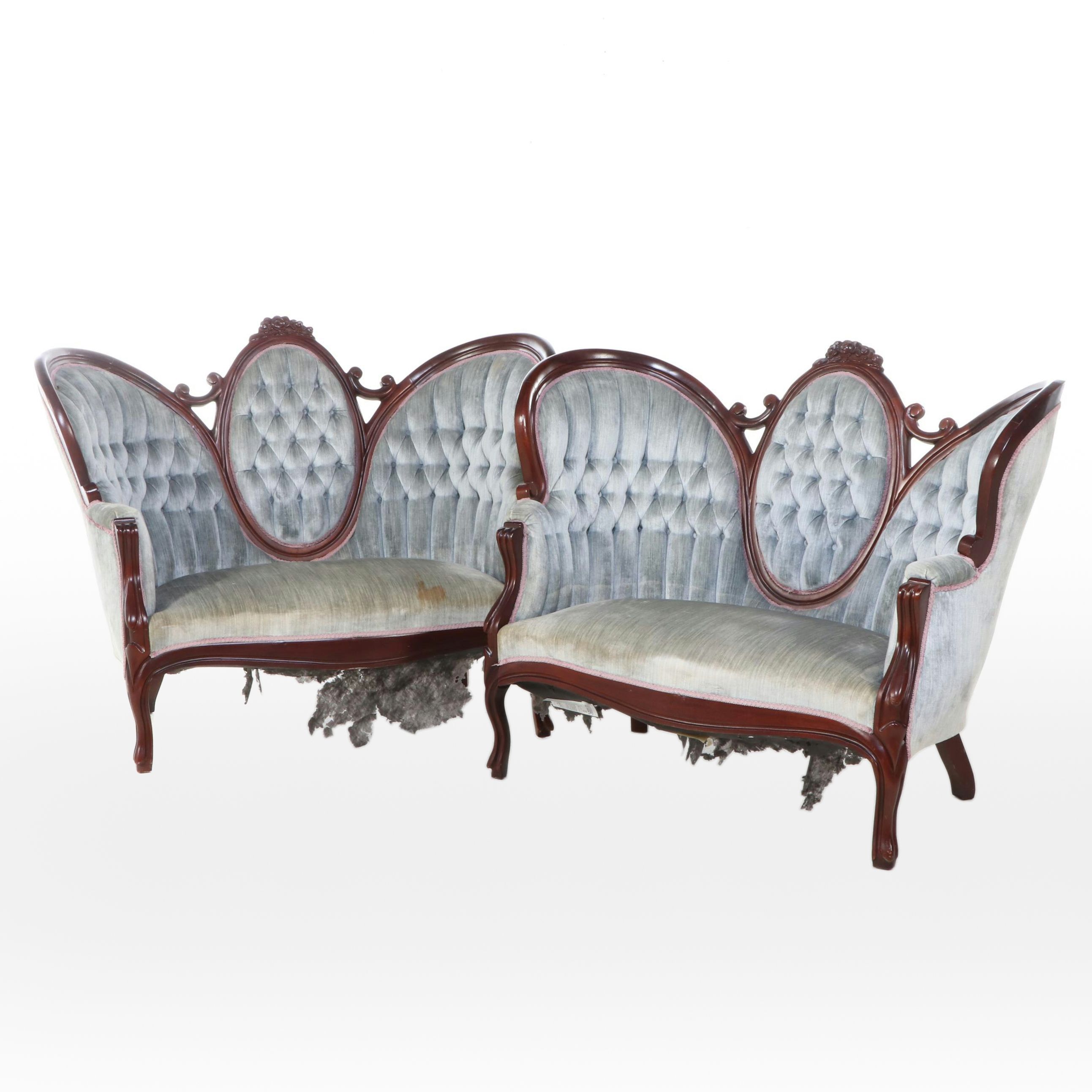 American Furniture Galleries Victorian Rococo Revival Style Settees