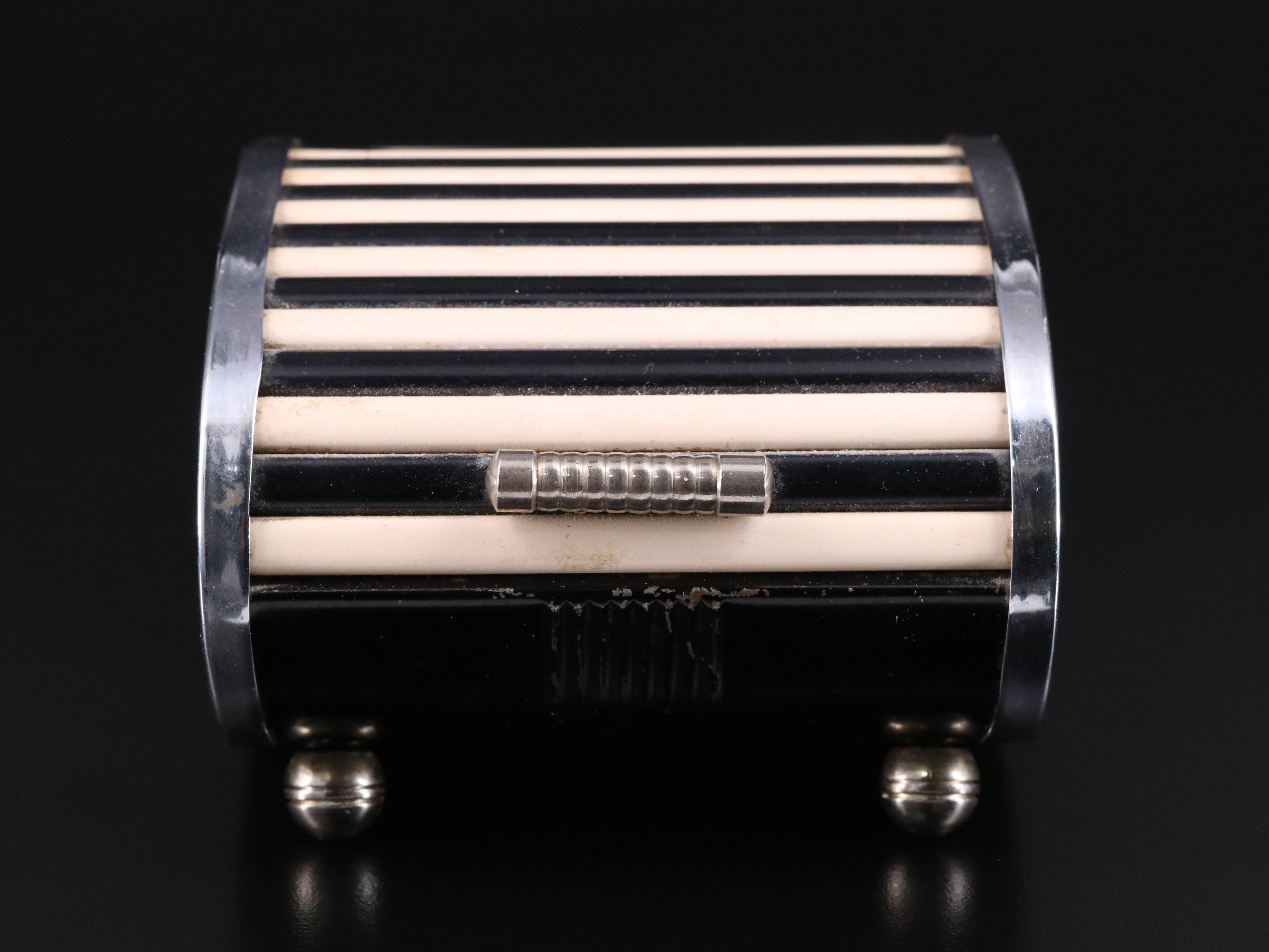 Park Sherman Art Deco Bakelite Tambour-Top Cigarette Box