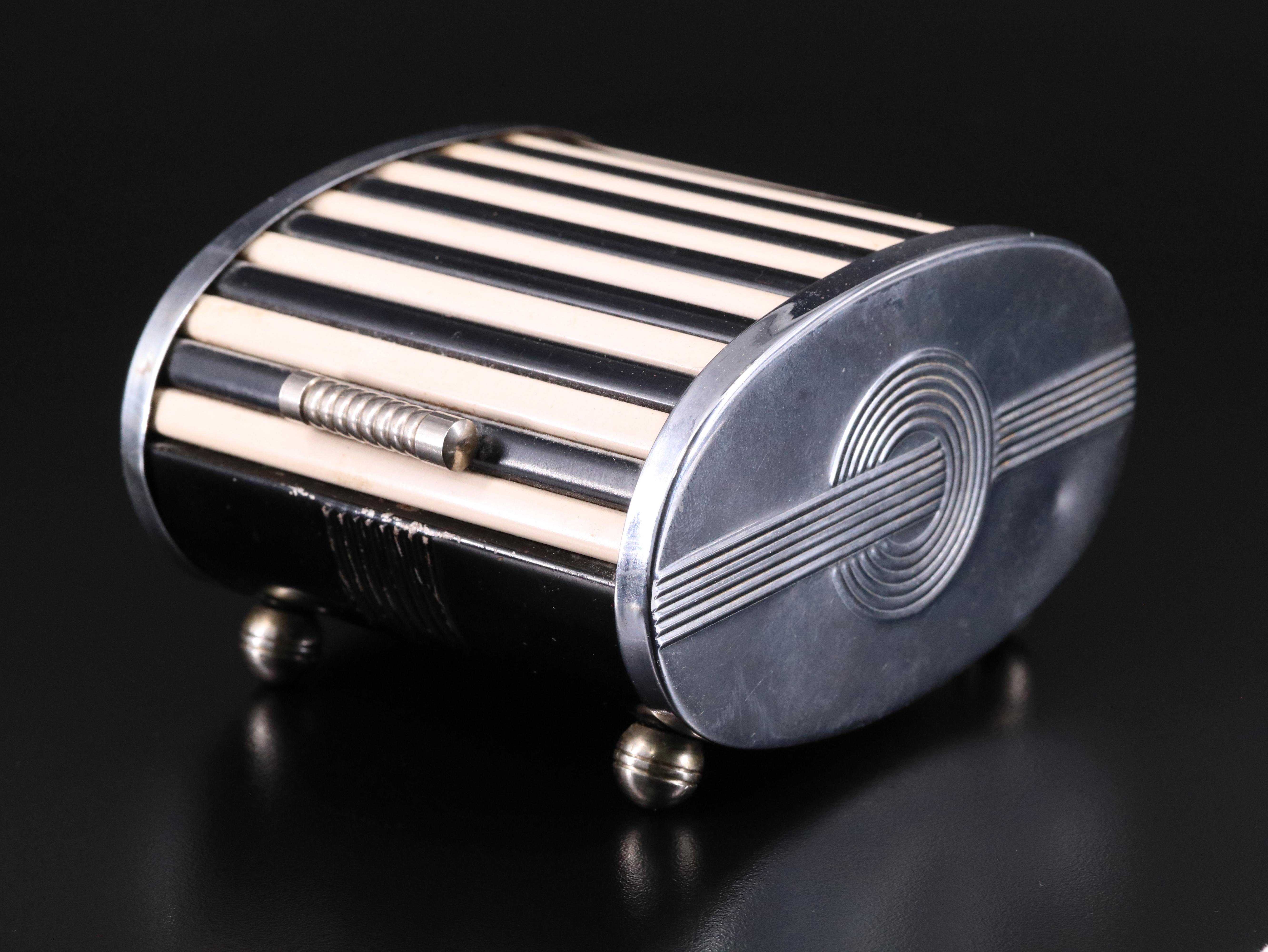 Park Sherman Art Deco Bakelite Tambour-Top Cigarette Box