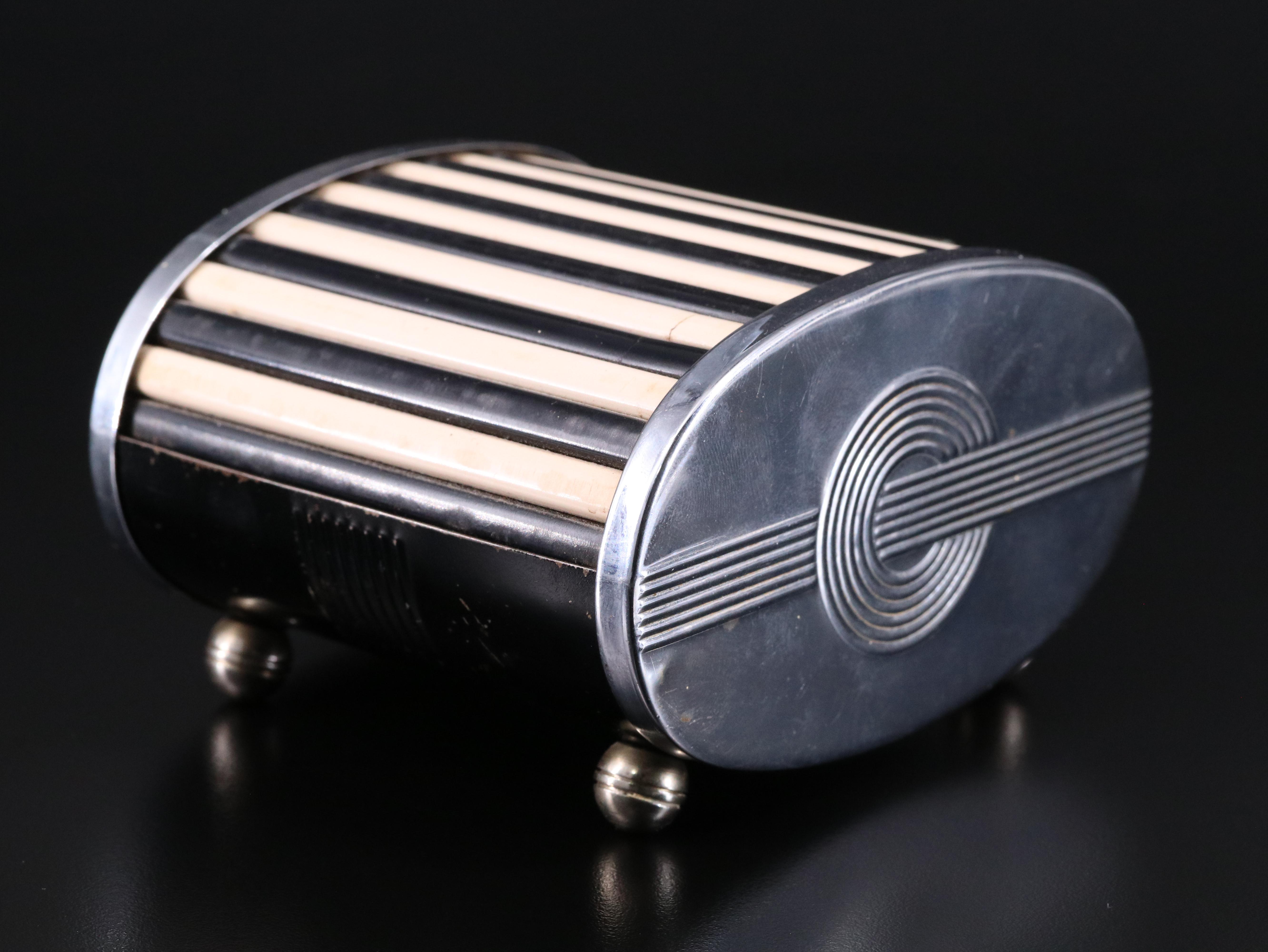 Park Sherman Art Deco Bakelite Tambour-Top Cigarette Box