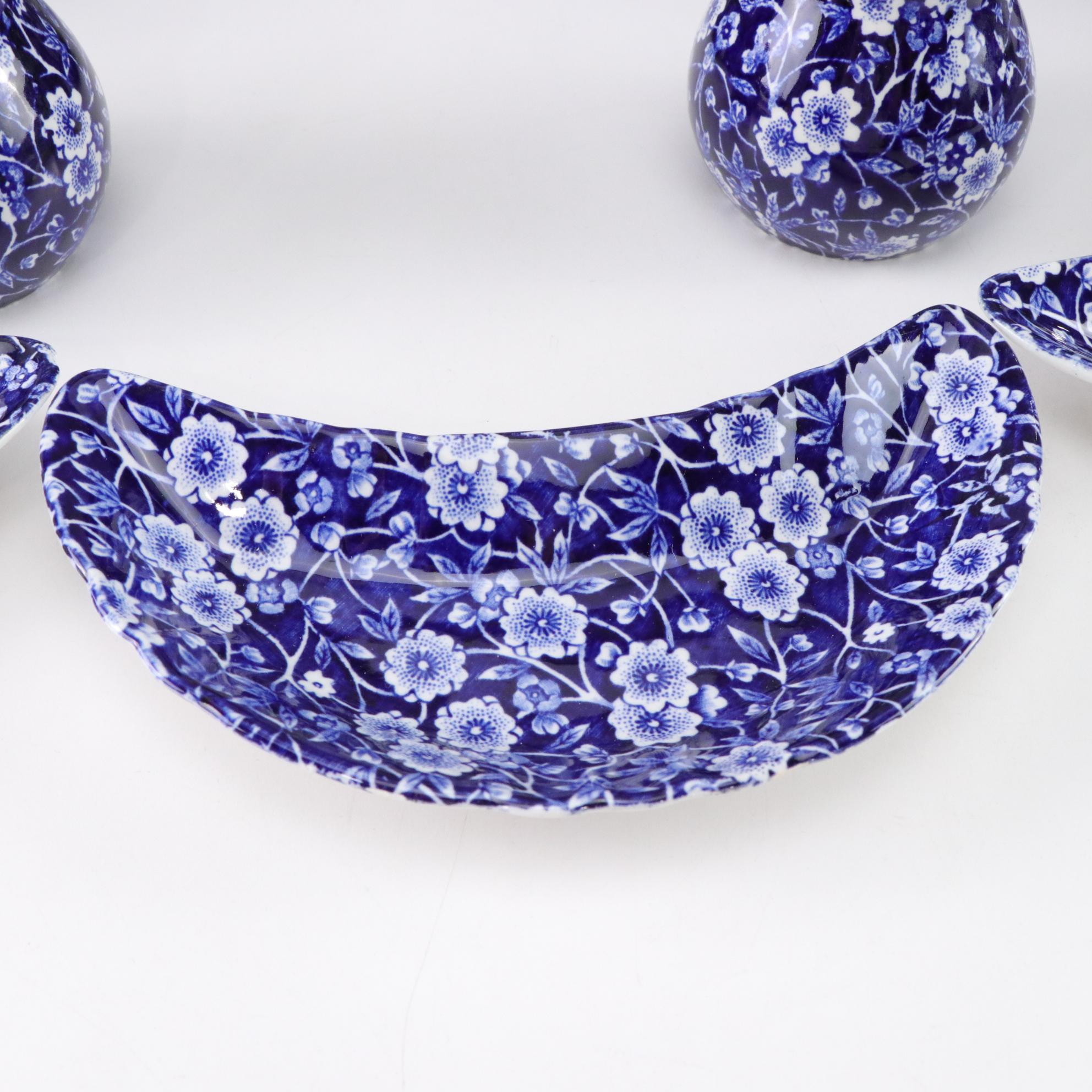 Burleigh "Calico" Stoneware Bowls, Bone Dishes, and Salt and Pepper Shakers