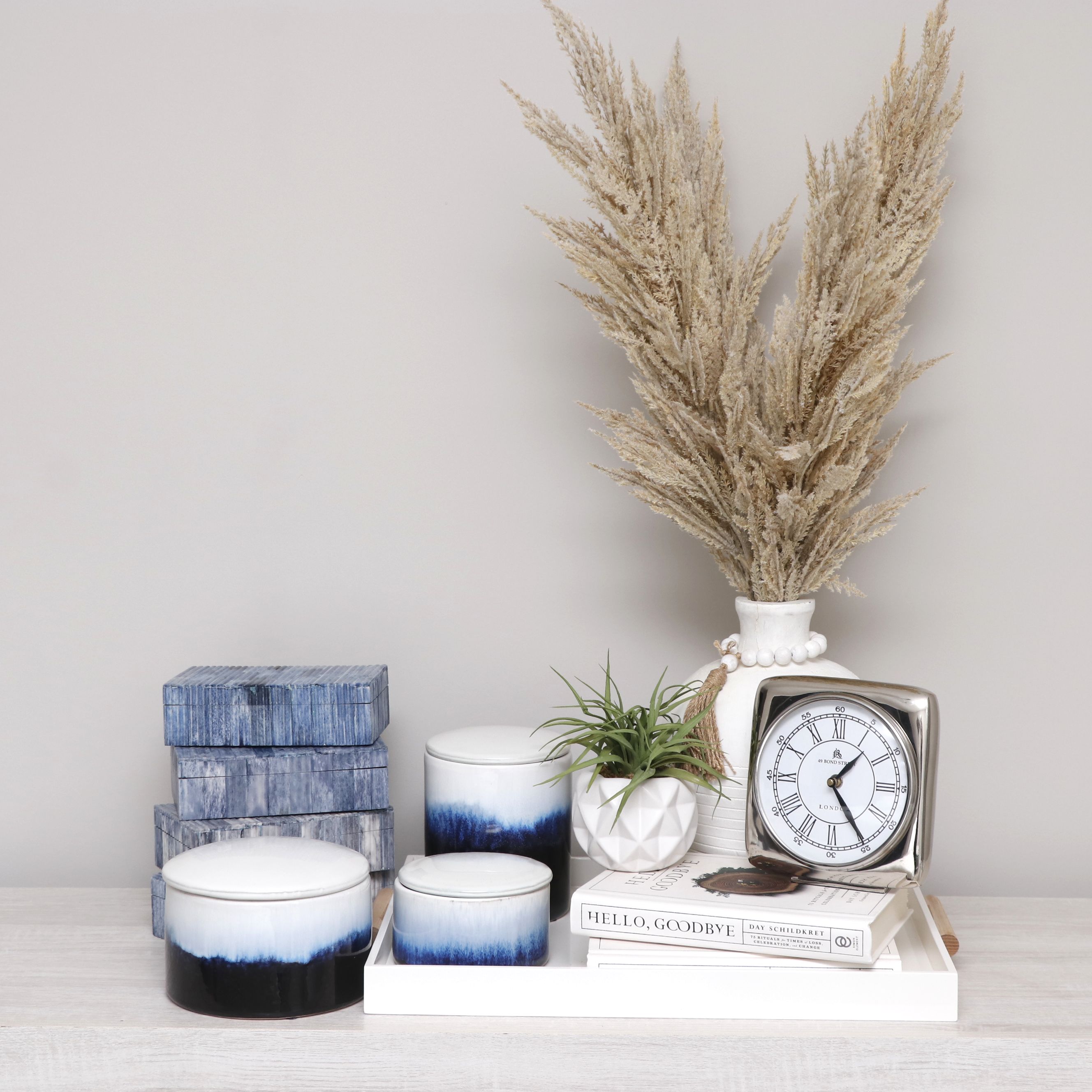 Zodax "Prato" Inlay Boxes, Surya "Harris" Ceramic Jars, West Elm Tray and More