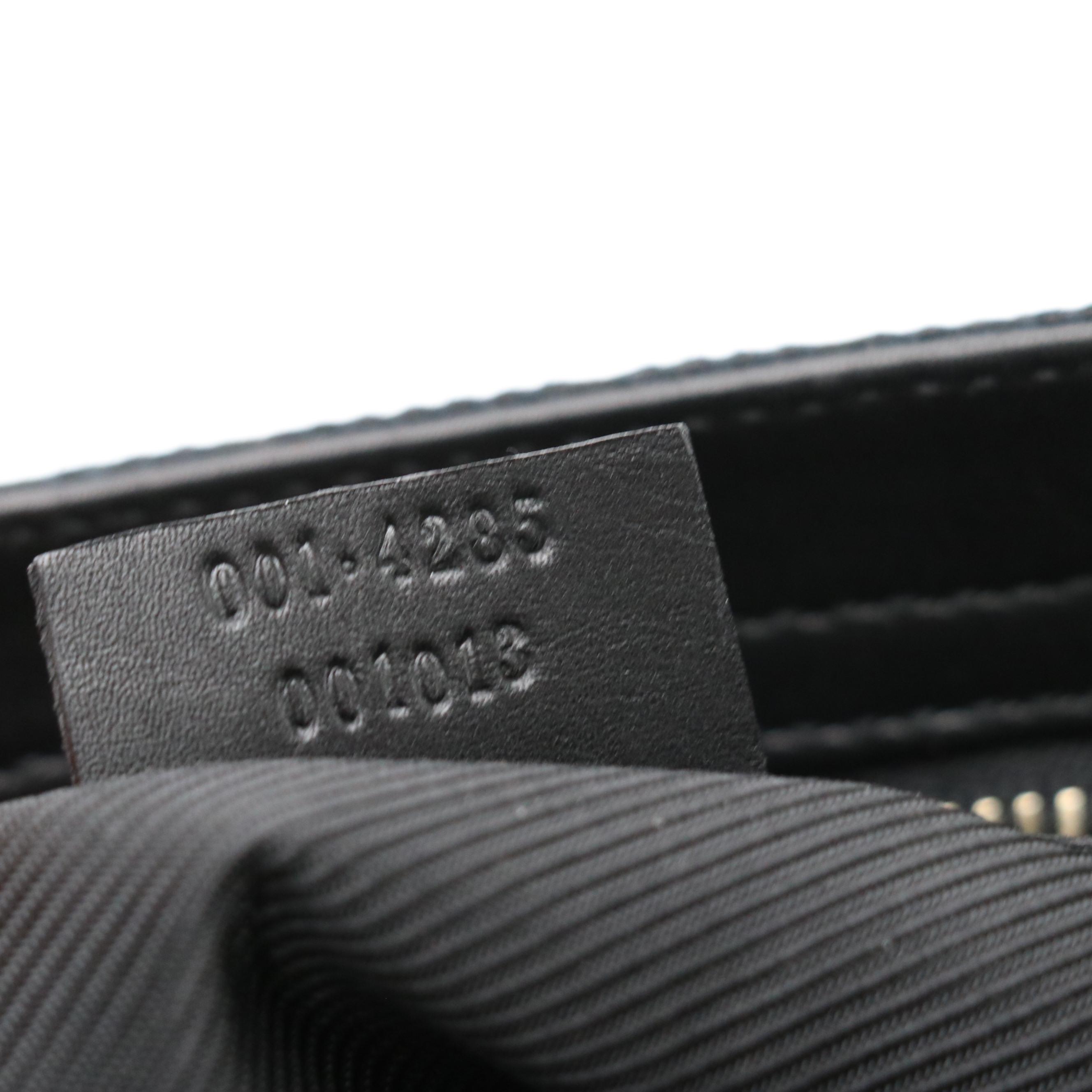 Gucci Pochette Shoulder Bag in GG Jacquard Canvas and Black Leather