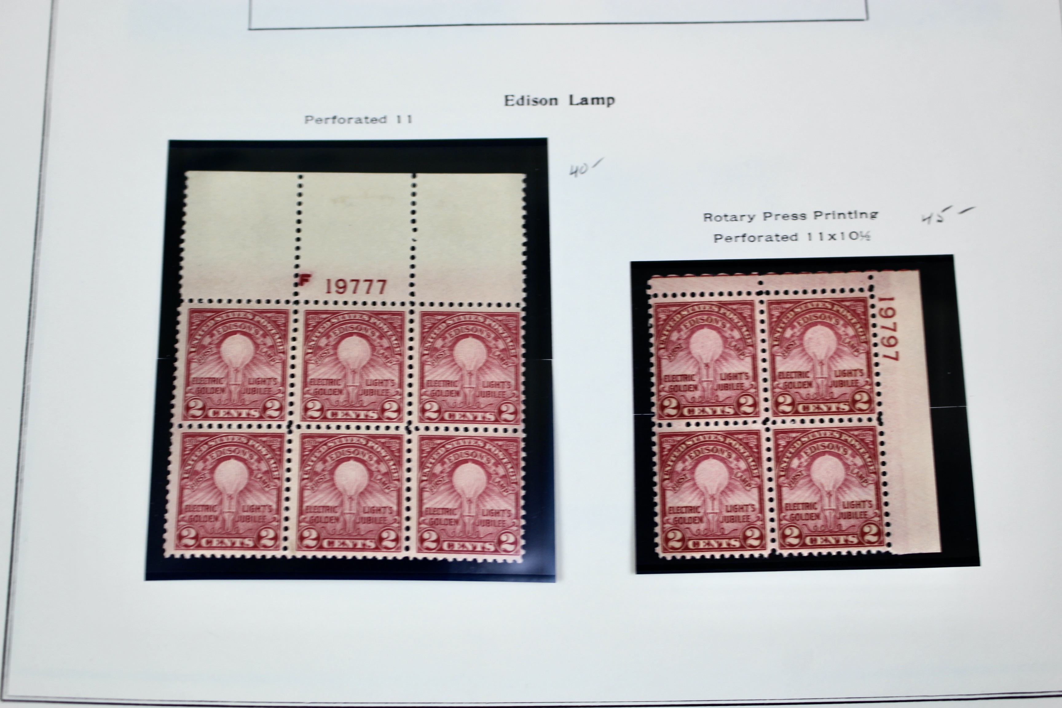 Early Group of MNH Postage Stamp Plate Blocks, 1923 to 1933