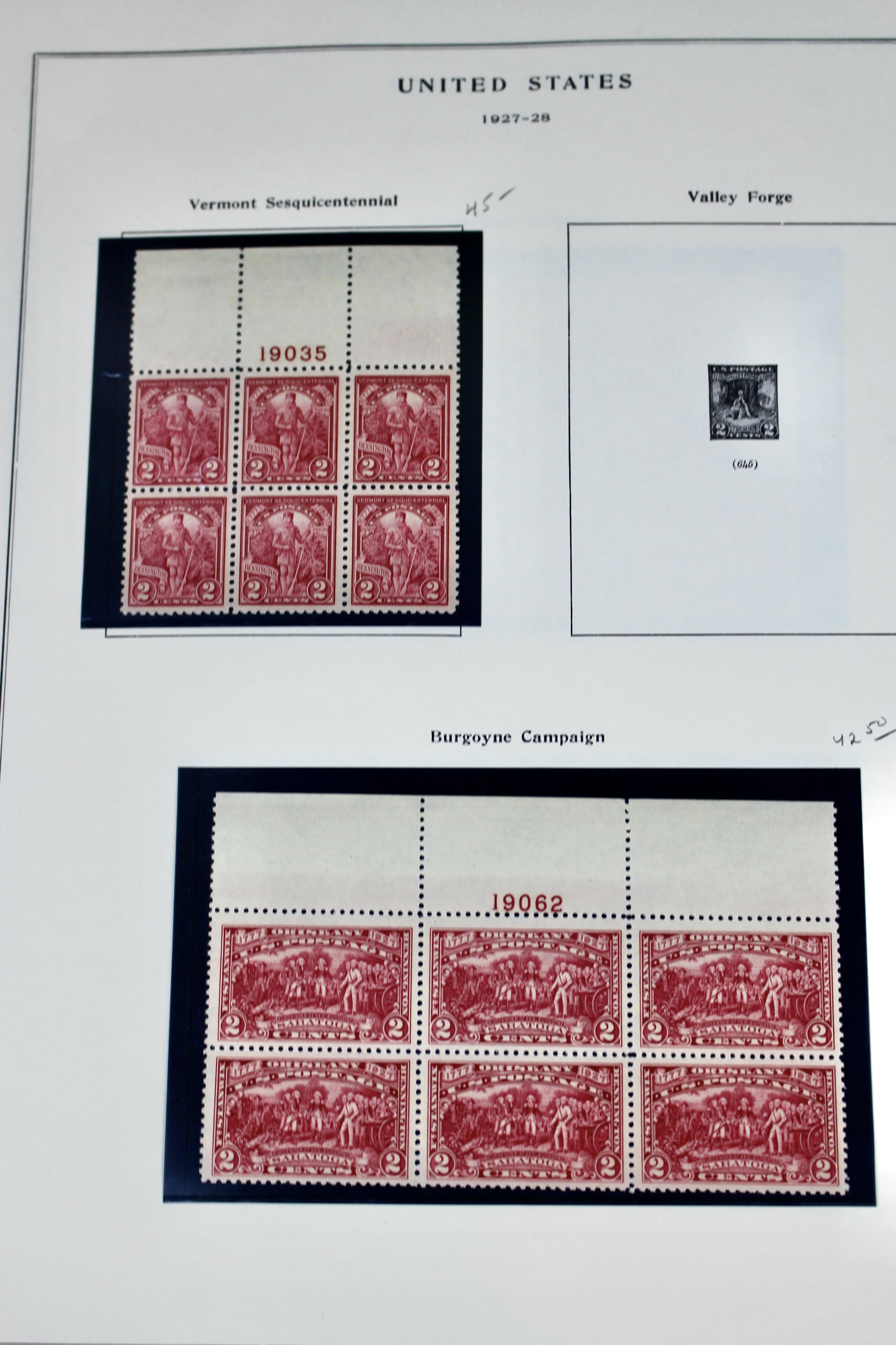 Early Group of MNH Postage Stamp Plate Blocks, 1923 to 1933