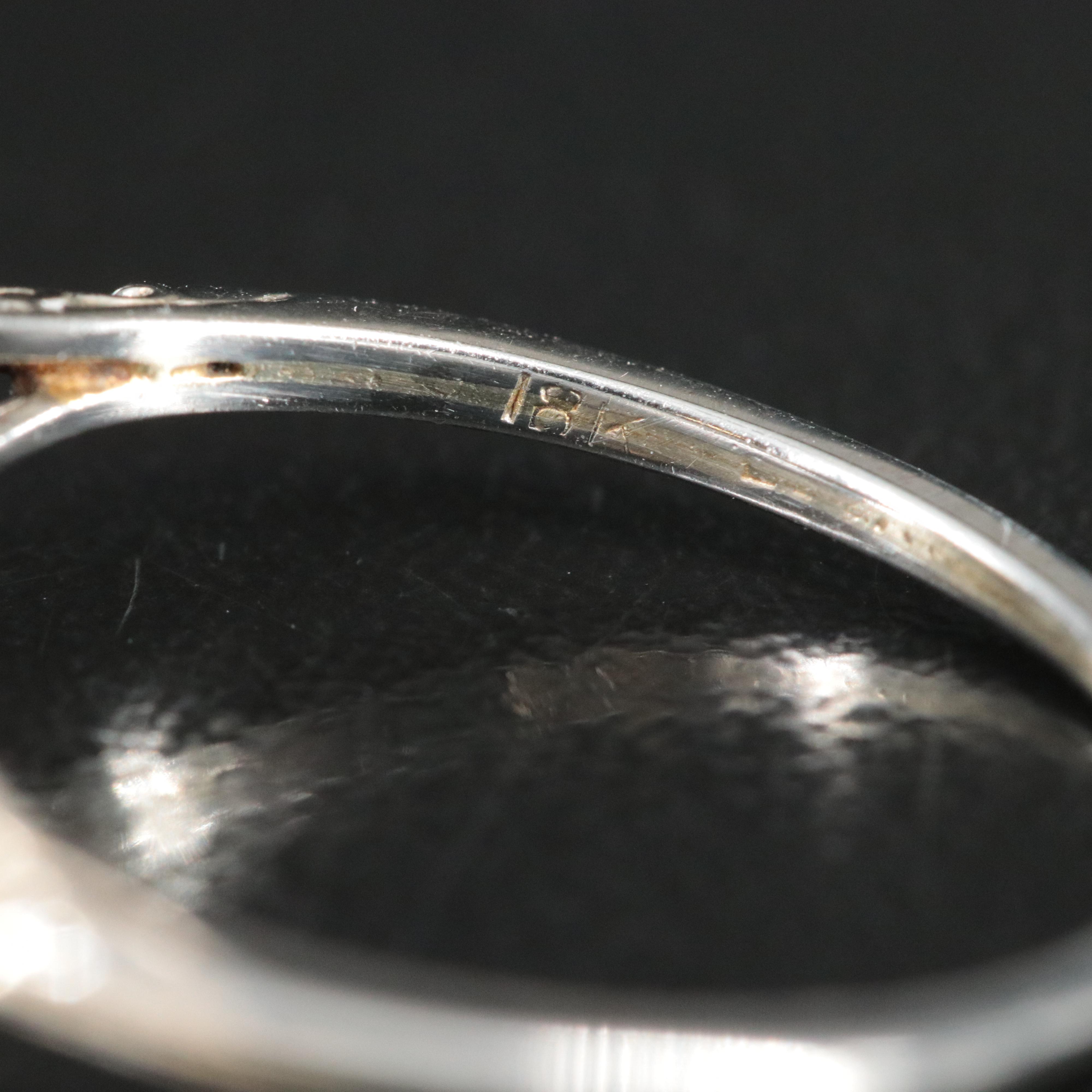 Edwardian 18K Pearl and Diamond Ring with Platinum Accents