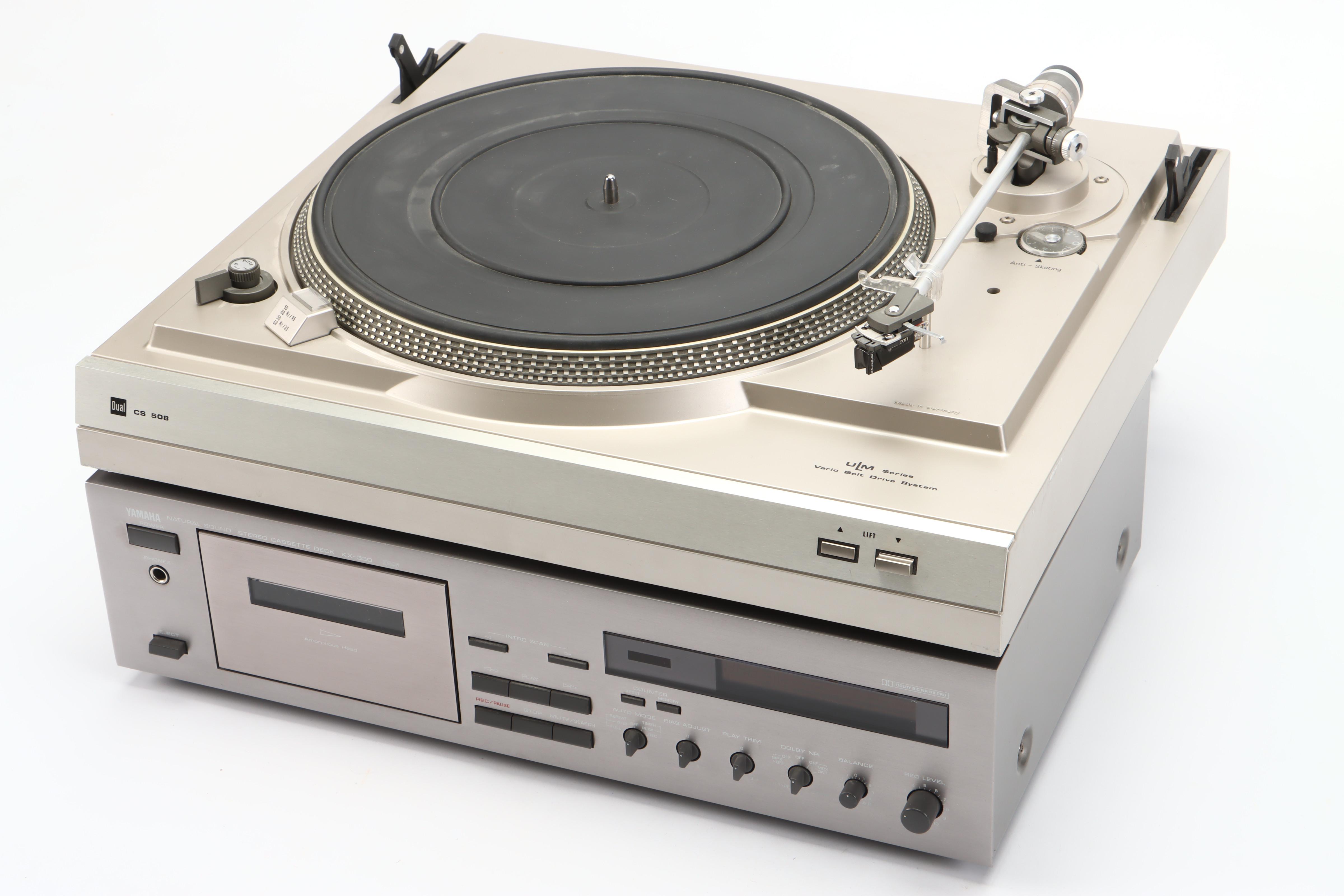 Dual CS 508 Turntable with Yamaha KX-330 Cassette Deck, Late 20th Century