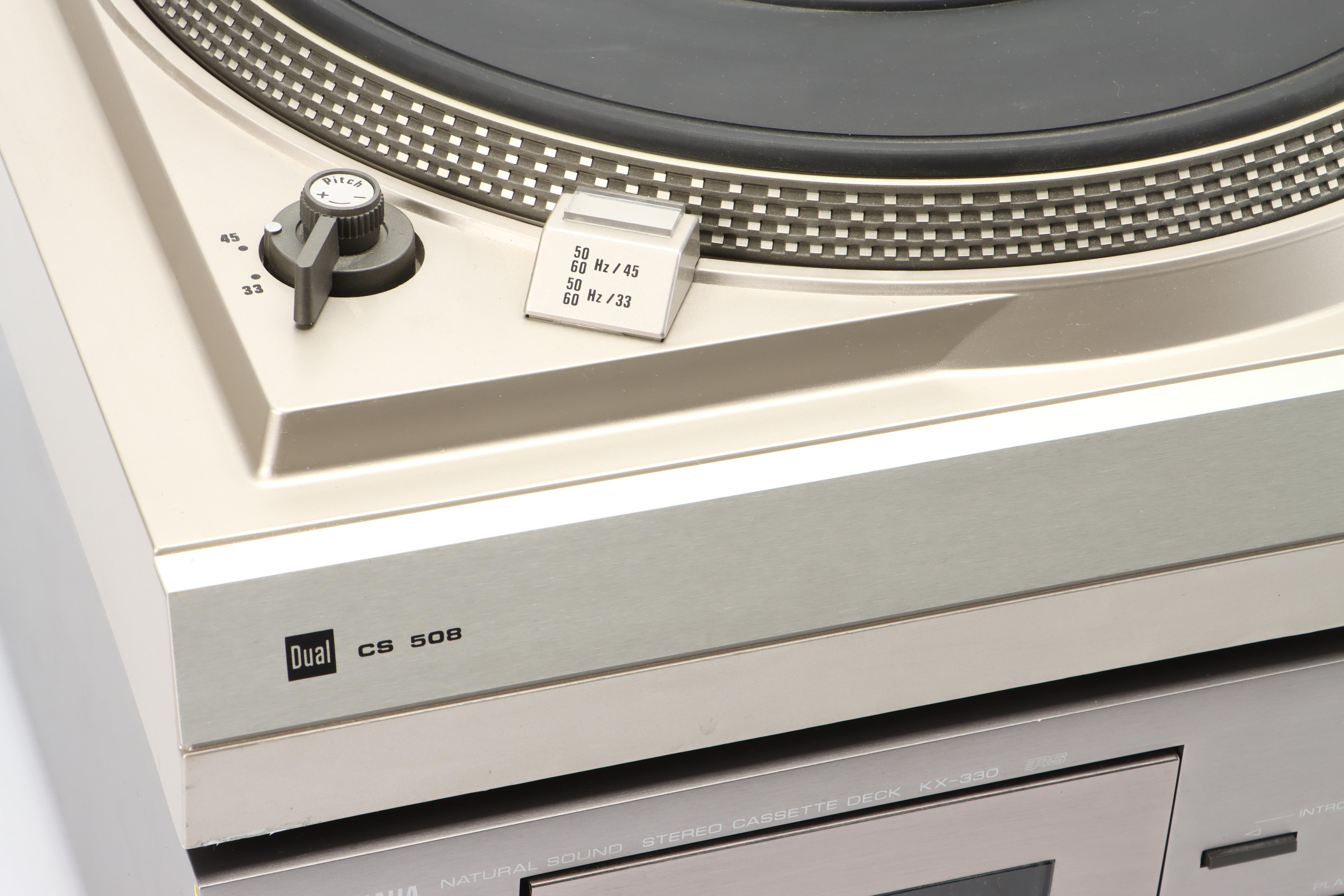 Dual CS 508 Turntable with Yamaha KX-330 Cassette Deck, Late 20th Century