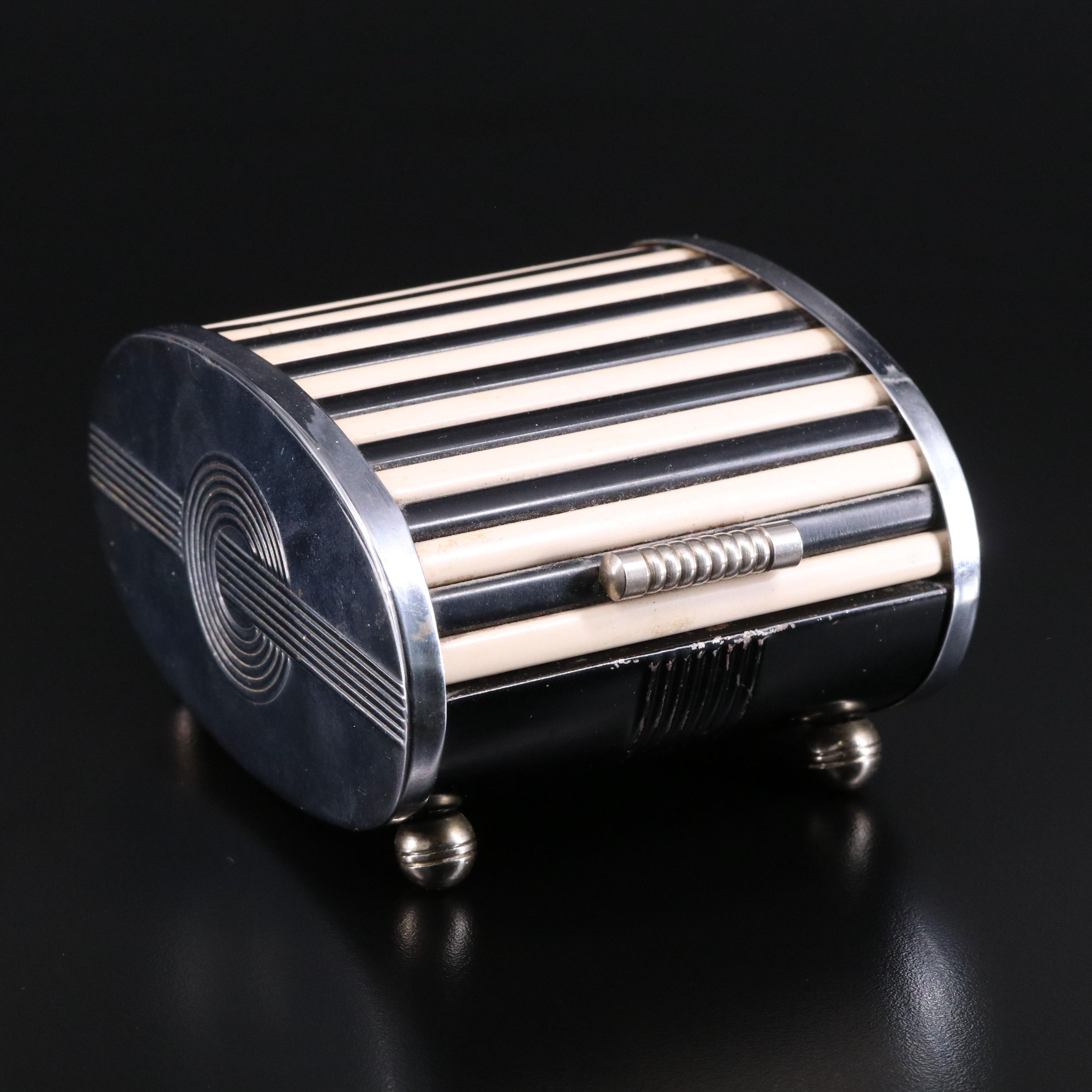 Park Sherman Art Deco Bakelite Tambour-Top Cigarette Box