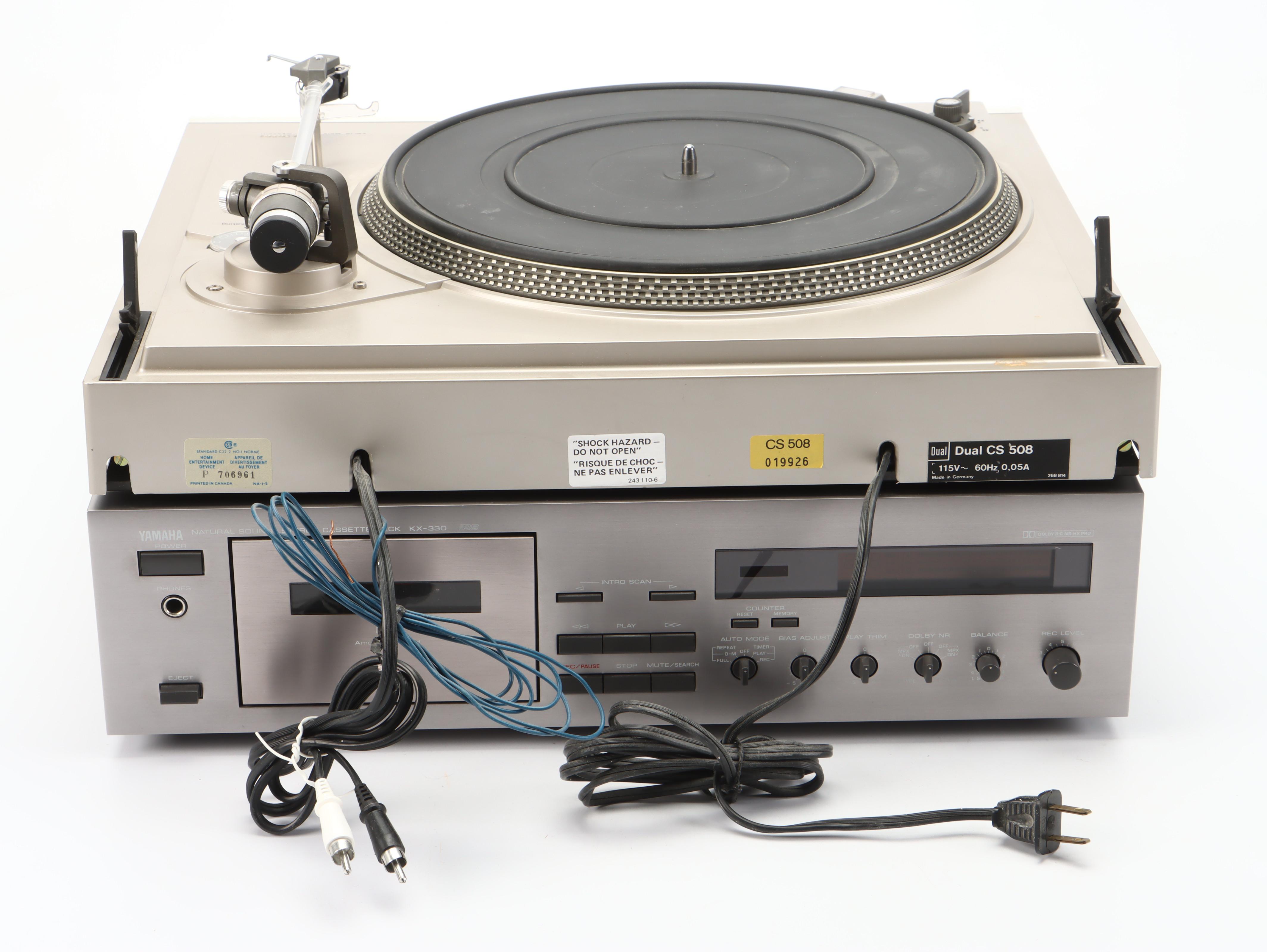 Dual CS 508 Turntable with Yamaha KX-330 Cassette Deck, Late 20th Century