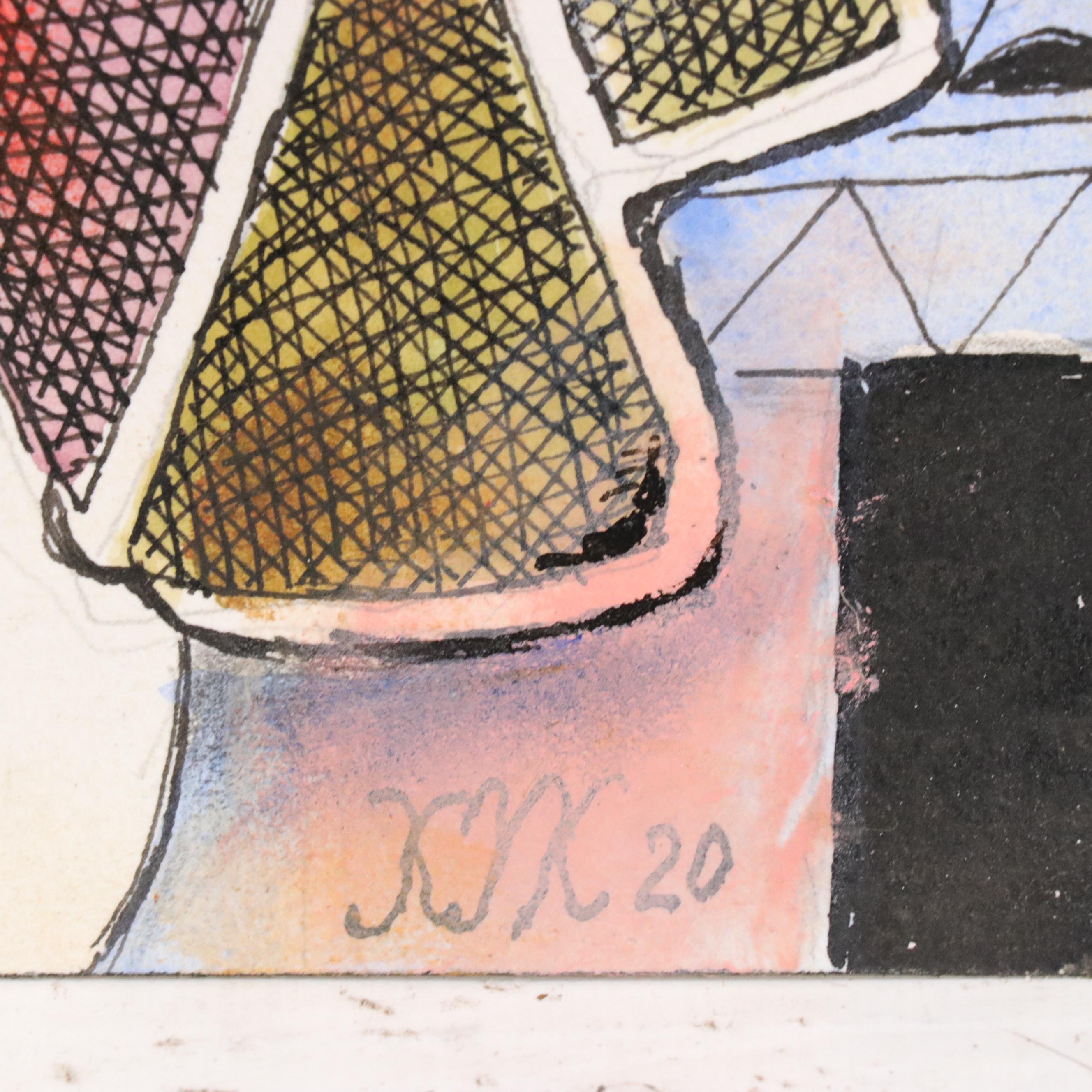 Nikolay Kuk Surrealist Figural Mixed Media Illustration, 2020