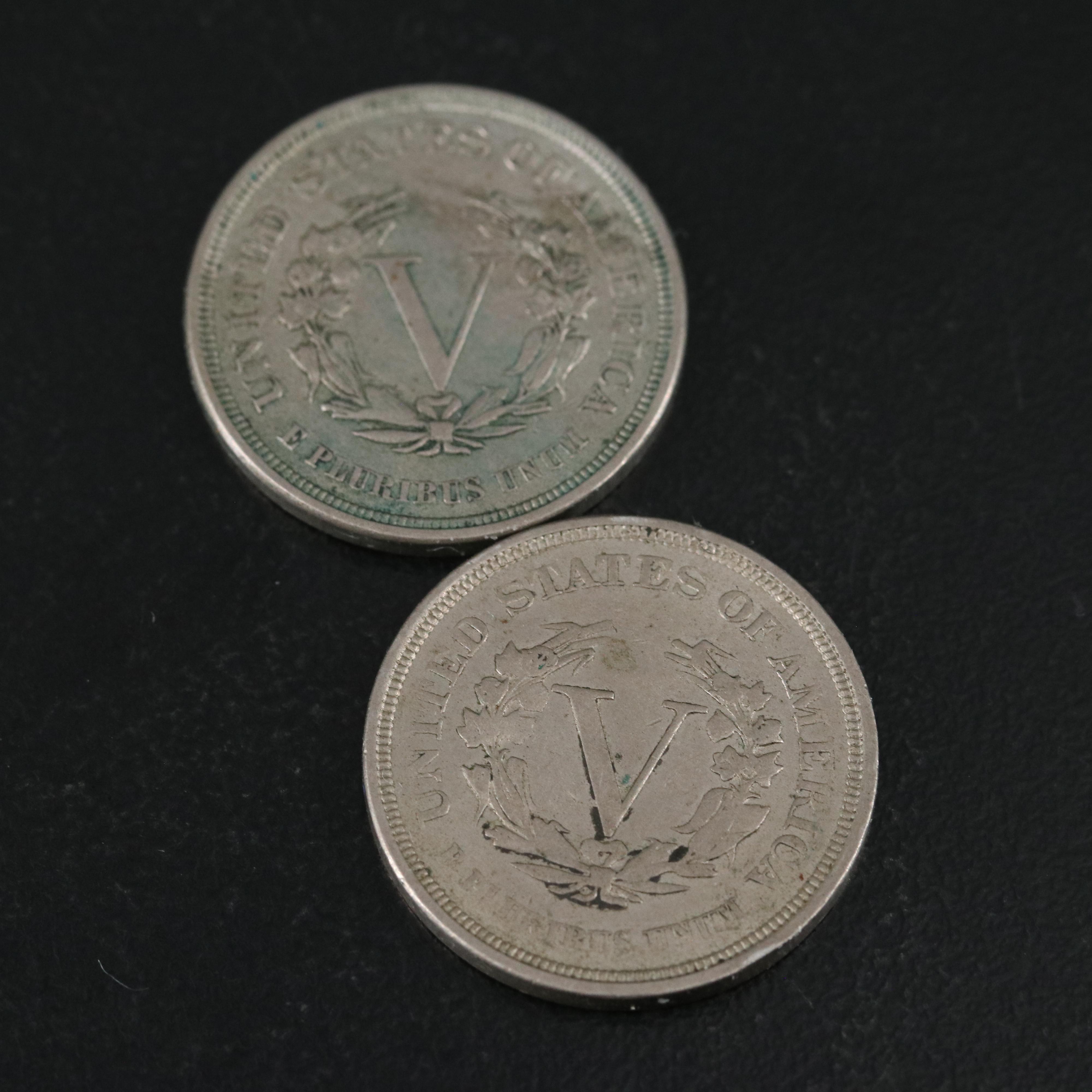 Seven 1883 N/C Liberty Nickels