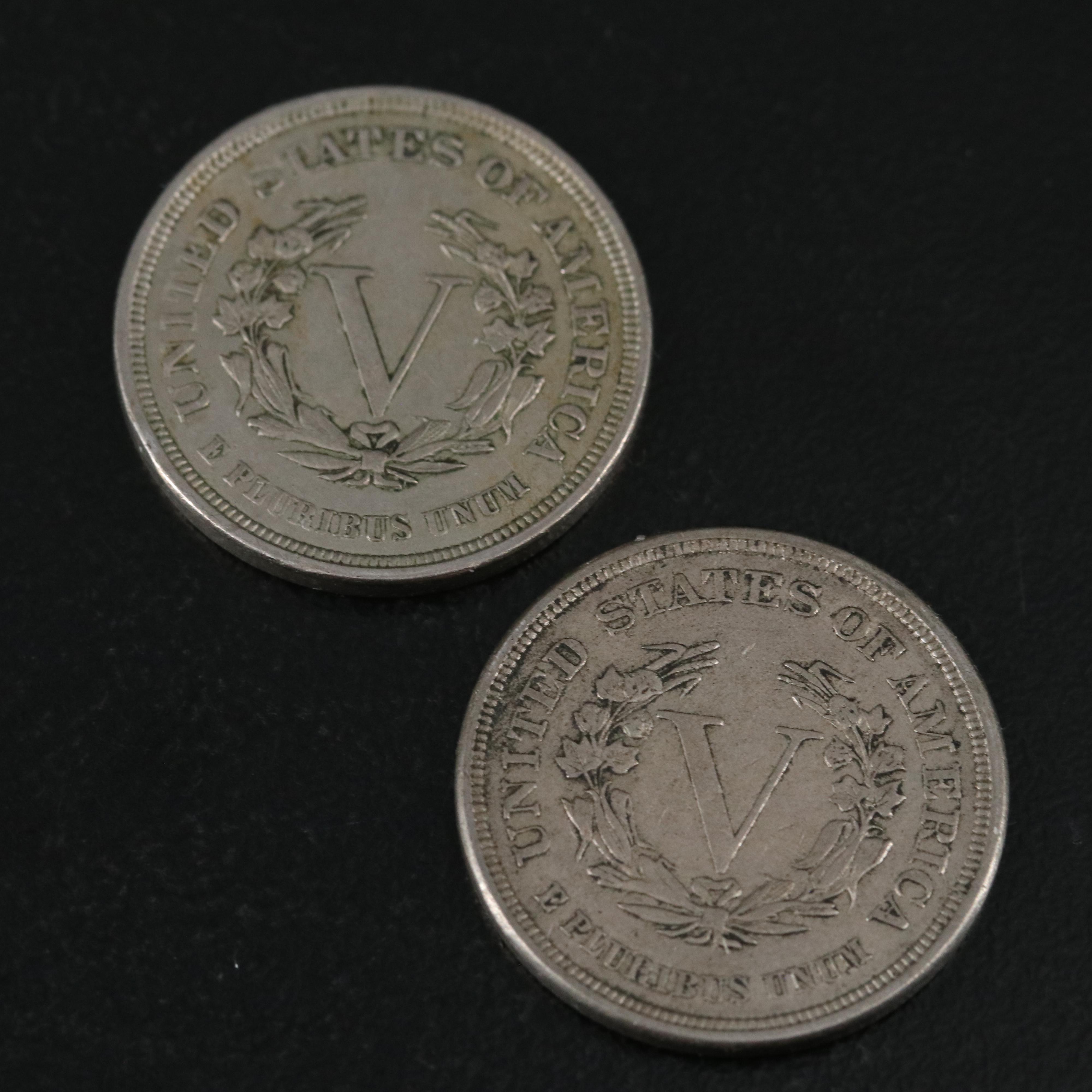 Seven 1883 N/C Liberty Nickels