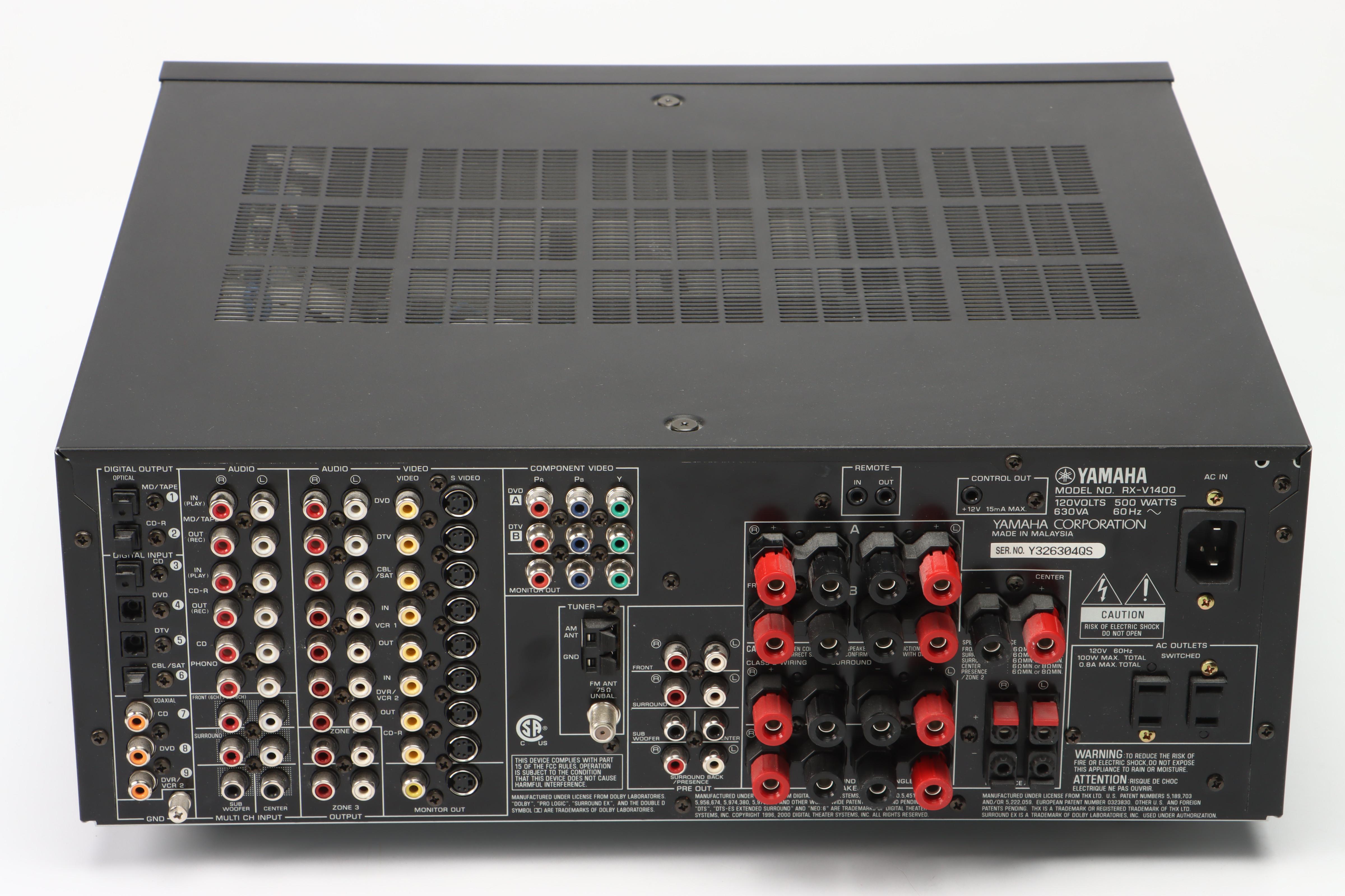 Yamaha RX-V1400 Natural Sound AV Receiver with Remote, Early 21st Century