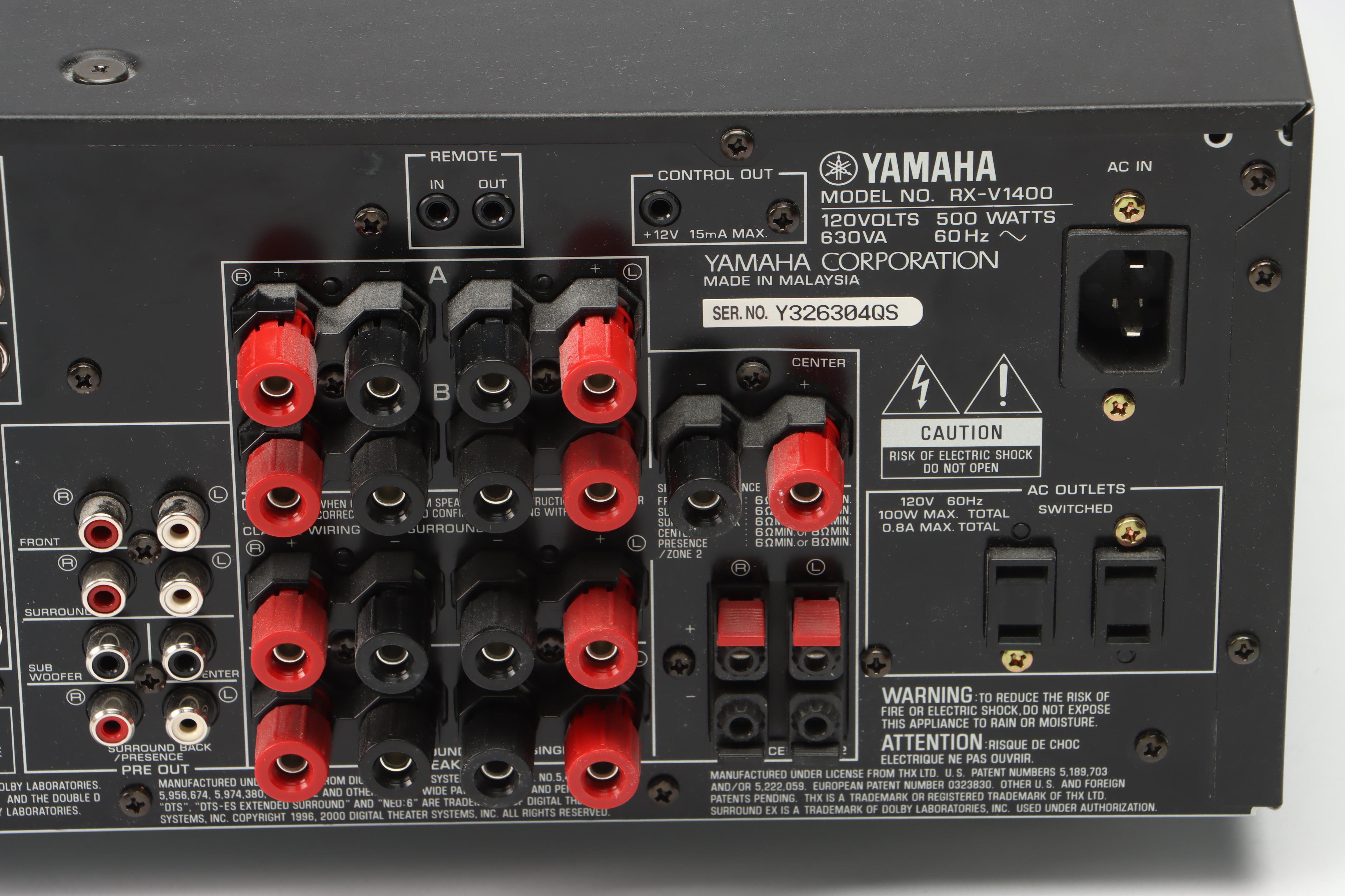 Yamaha RX-V1400 Natural Sound AV Receiver with Remote, Early 21st Century